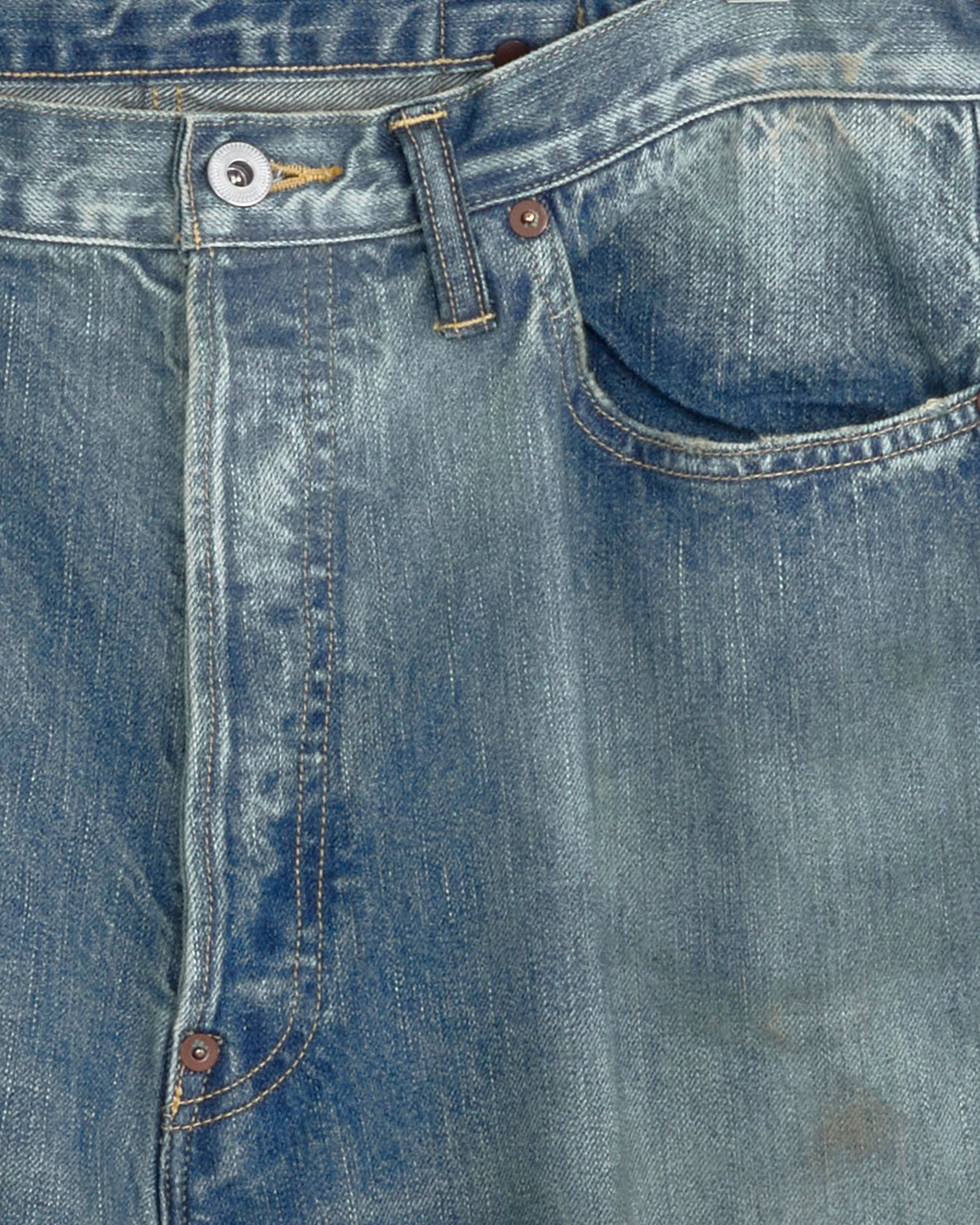 No.37 Washed Wide Denim Pant in Indigo - Image 2