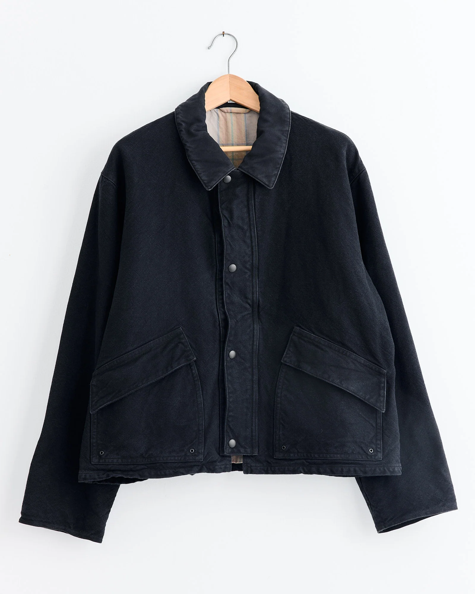 Vintage Silk Hemp Hunting Jacket in Black