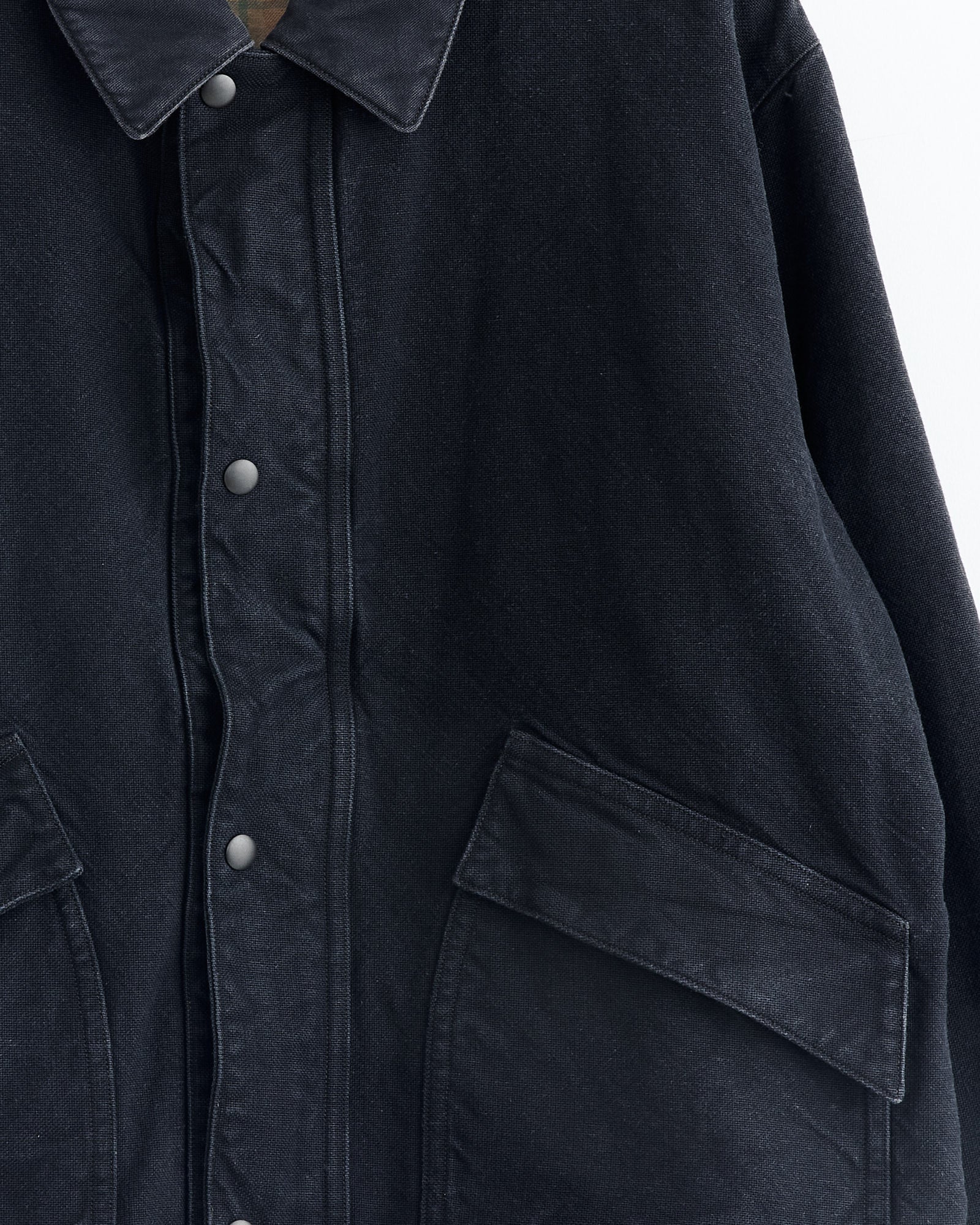 Vintage Silk Hemp Hunting Jacket in Black - Image 2