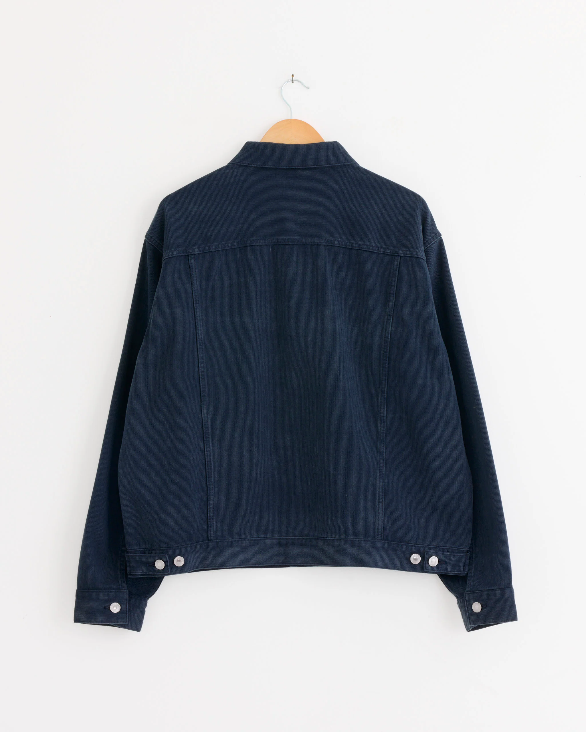 Washed Silk Cotton Pique 3rd Type Jacket in Blue - Image 3