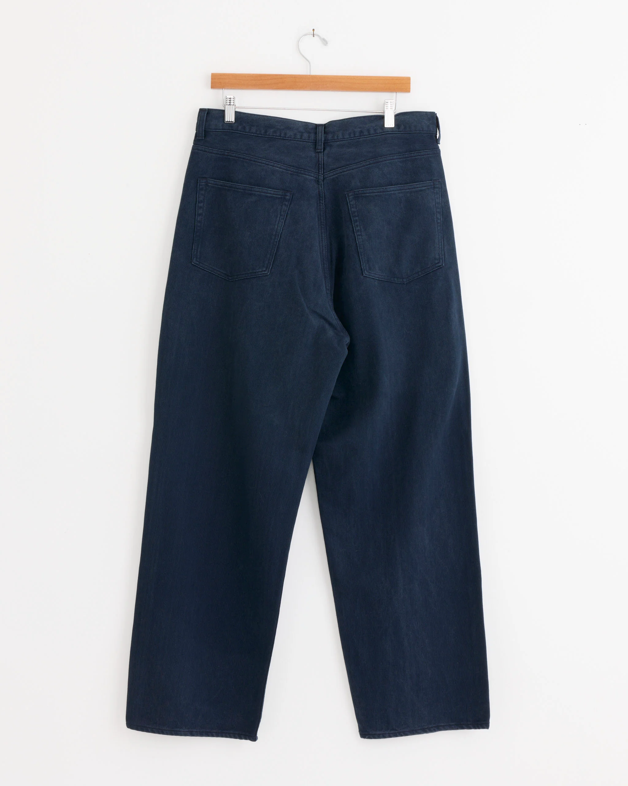 Washed Silk Cotton Pique Pant in Blue - Image 3