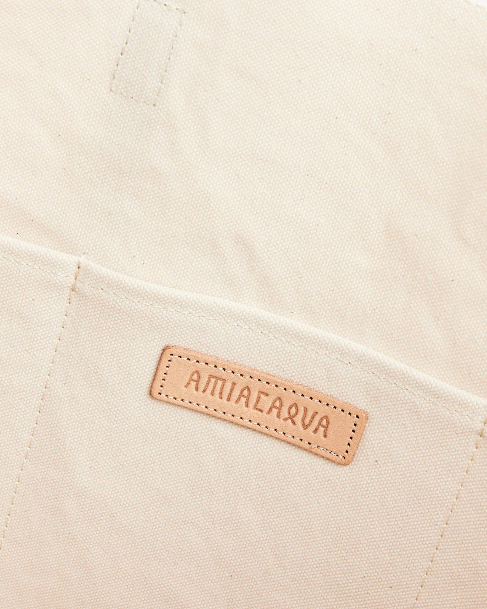 Washed Canvas 6 Pockets Tote in White Medium - Image 7