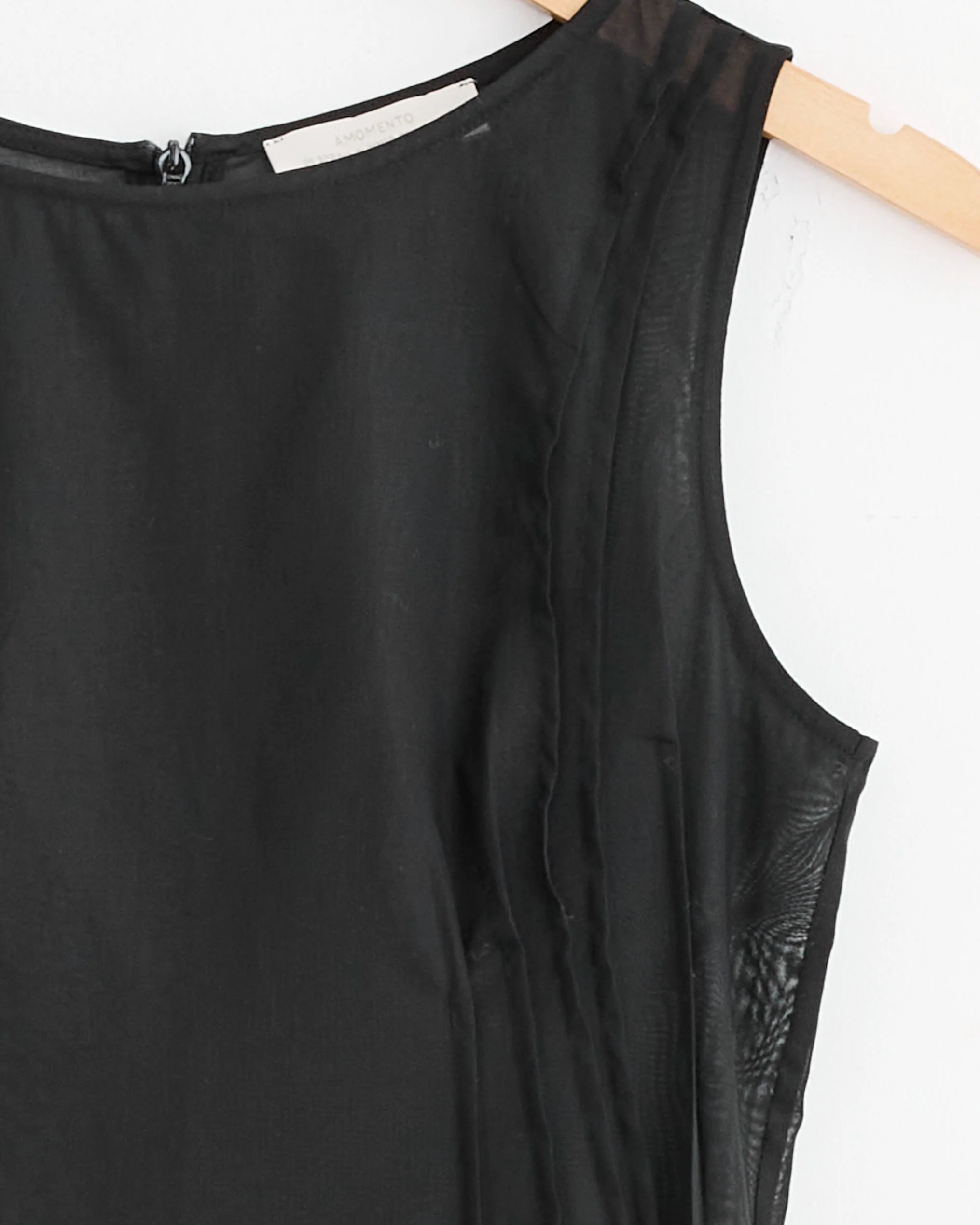 Pintuck Dress in Black - Image 3
