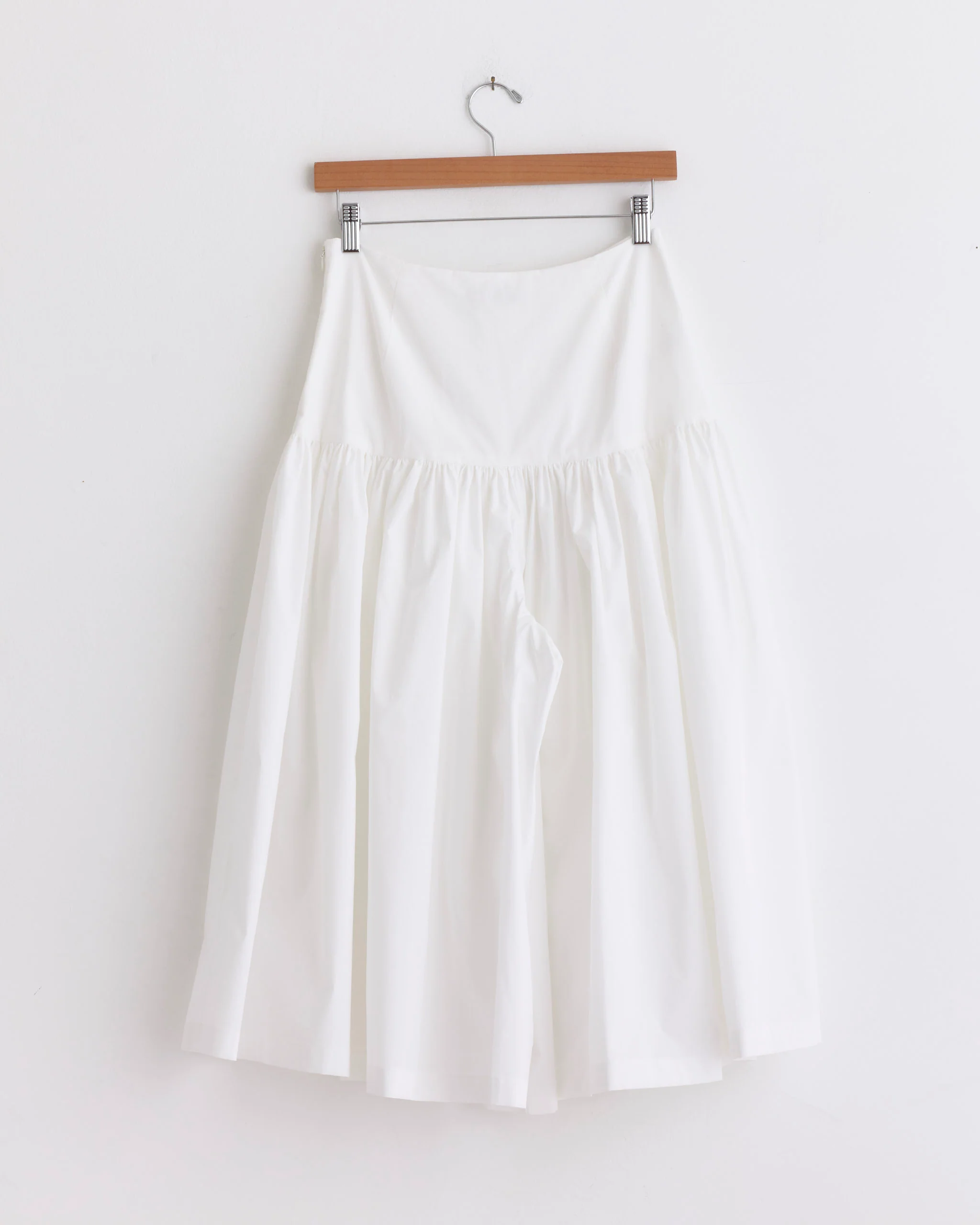 Shirring Culotte Pant in White - Image 3