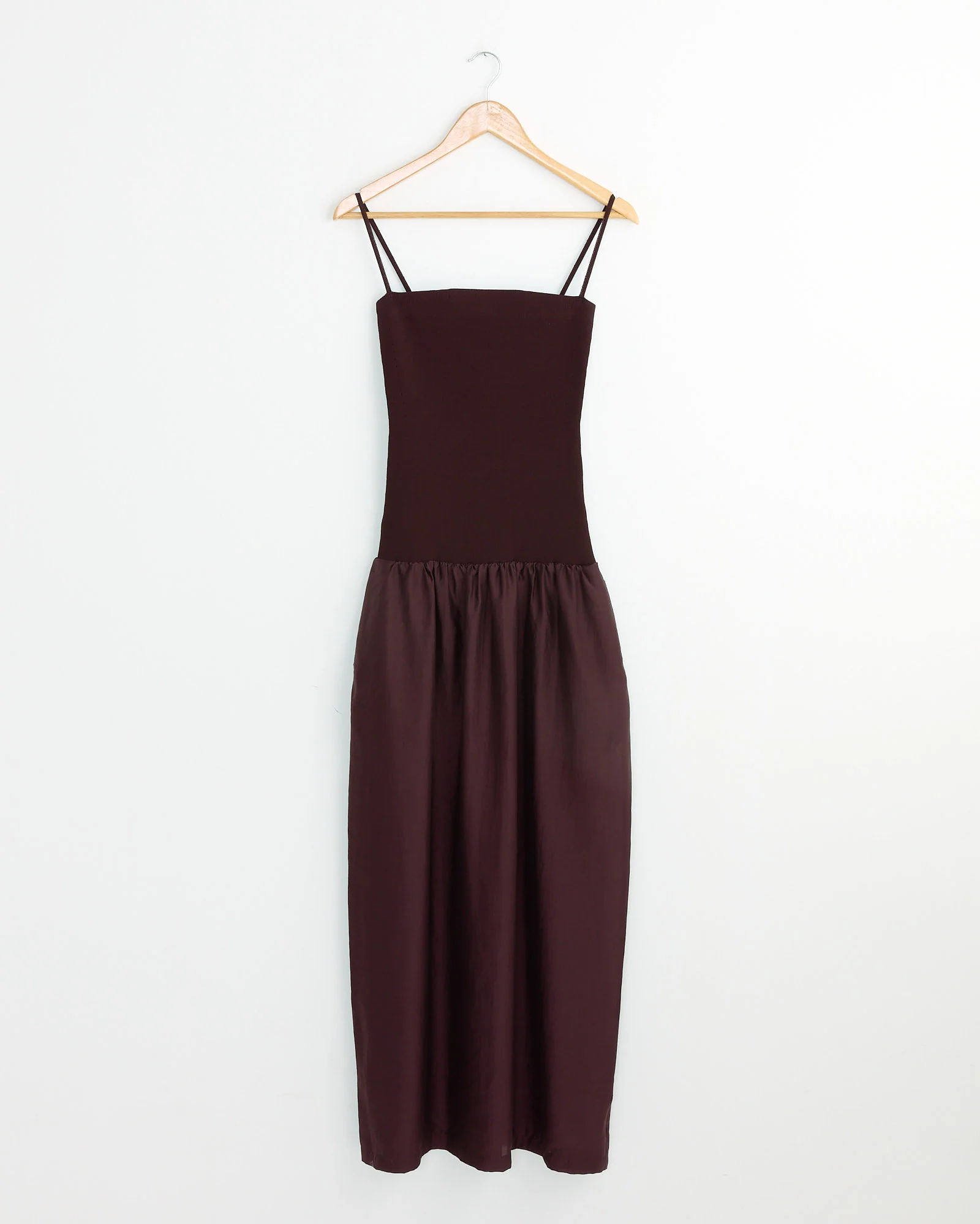 Silky Knit Maxi Dress in Burgundy