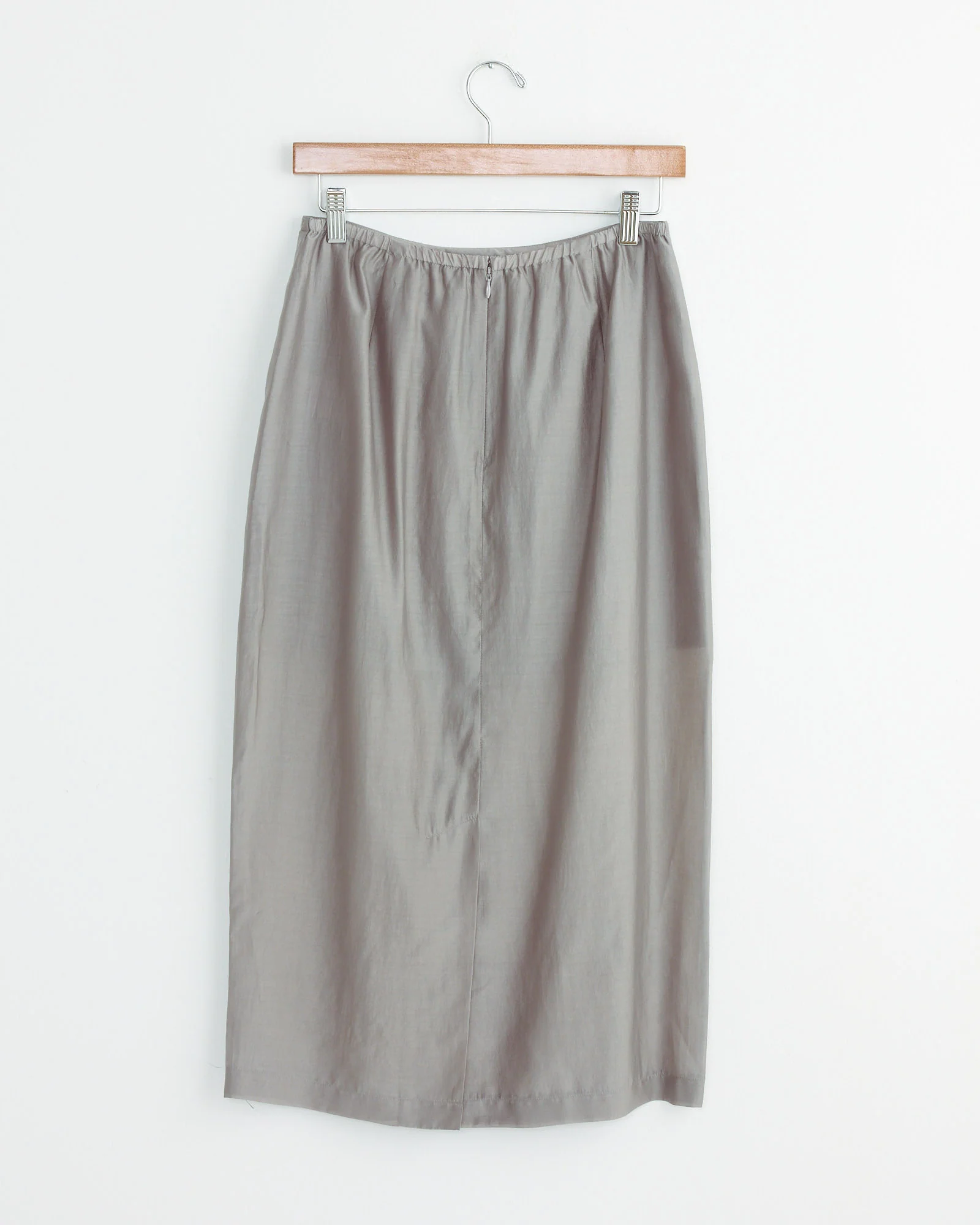 Silky Midi Skirt in Grey - Image 3