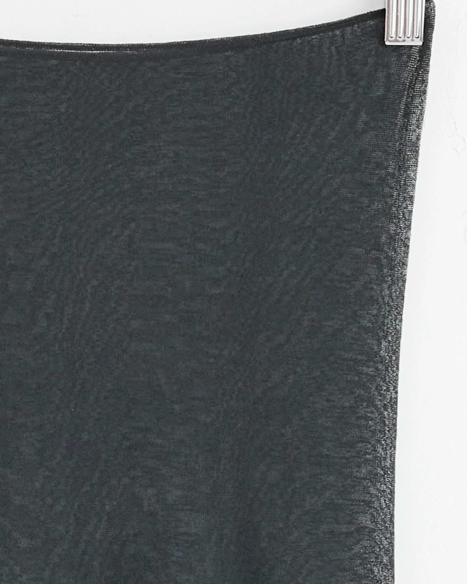 Knit Sheer Bandeau Dress in Charcoal - Image 2