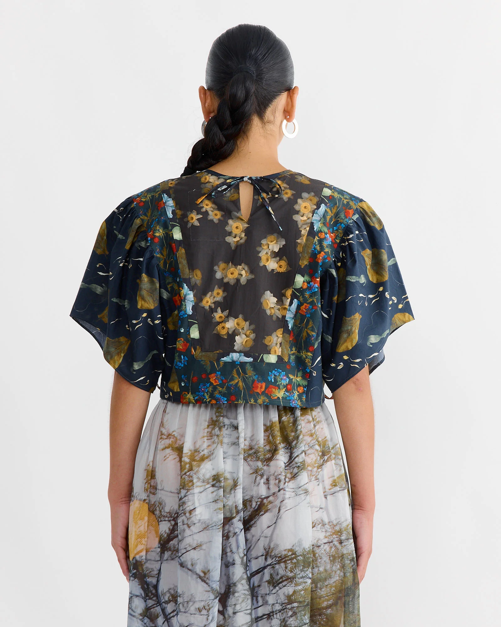 Folk Top in Print Z/Flower Power Dark - Image 3