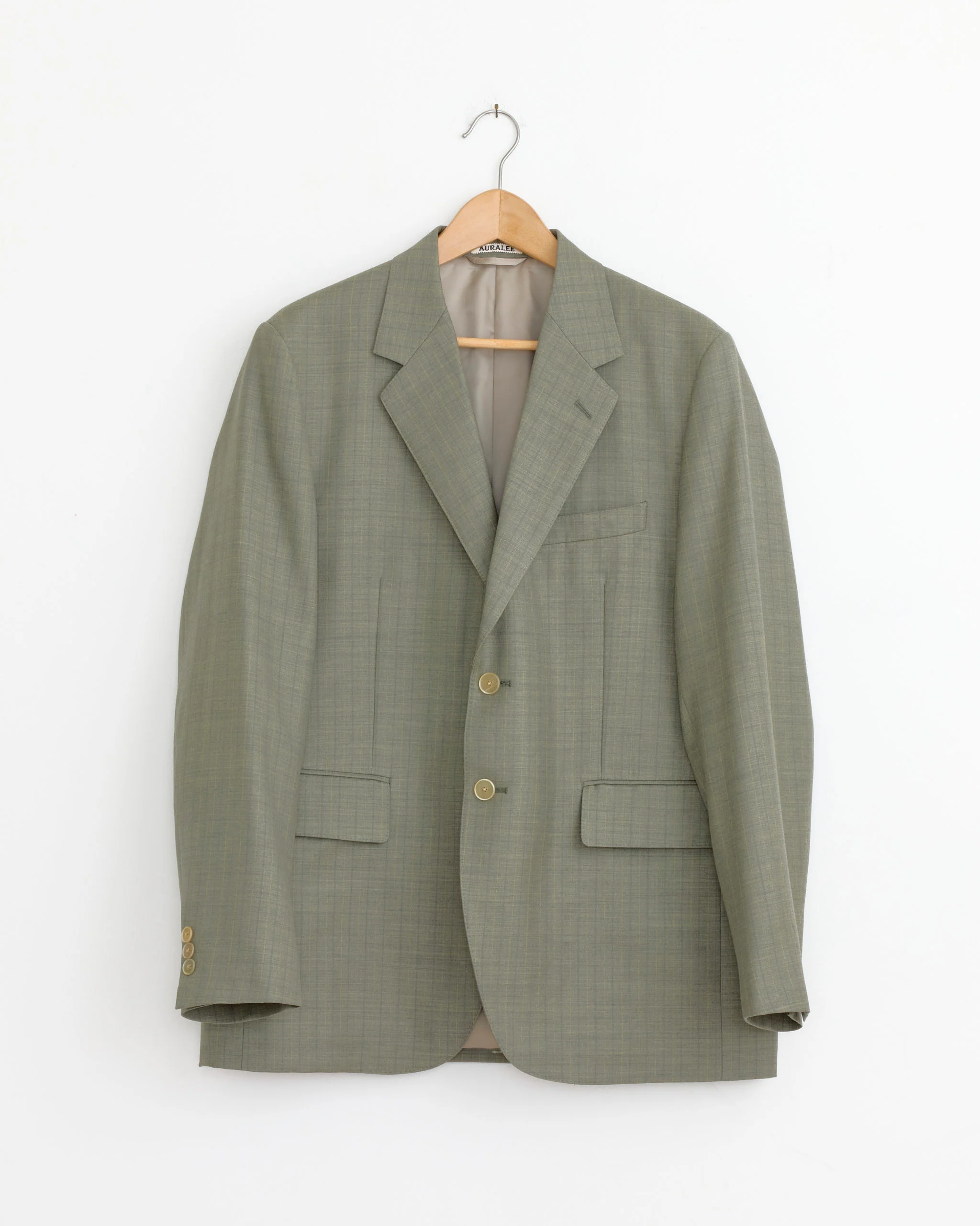 Bluefaced Wool Stripe Jacket in Khaki Grey