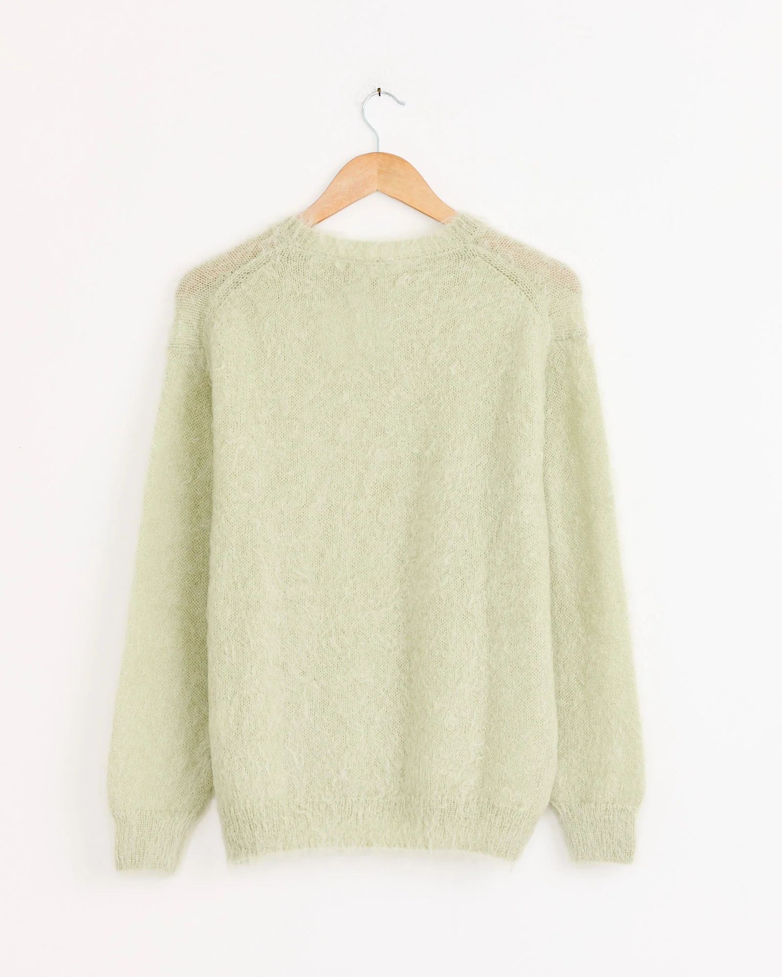 Brushed Super Kid Mohair Pullover in Light Khaki - Image 2