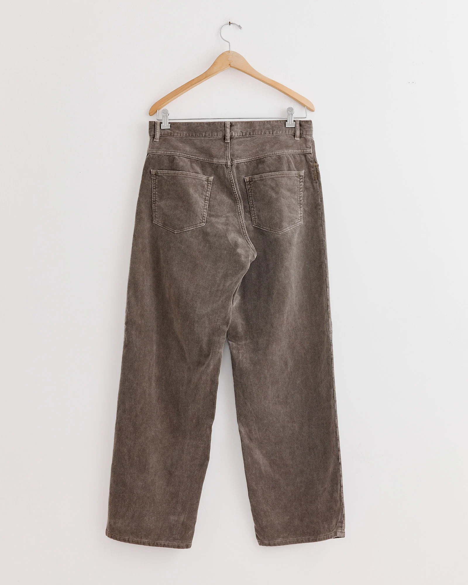 Corduroy Wide 5 Pockets Pant in Olive Brown - Image 3
