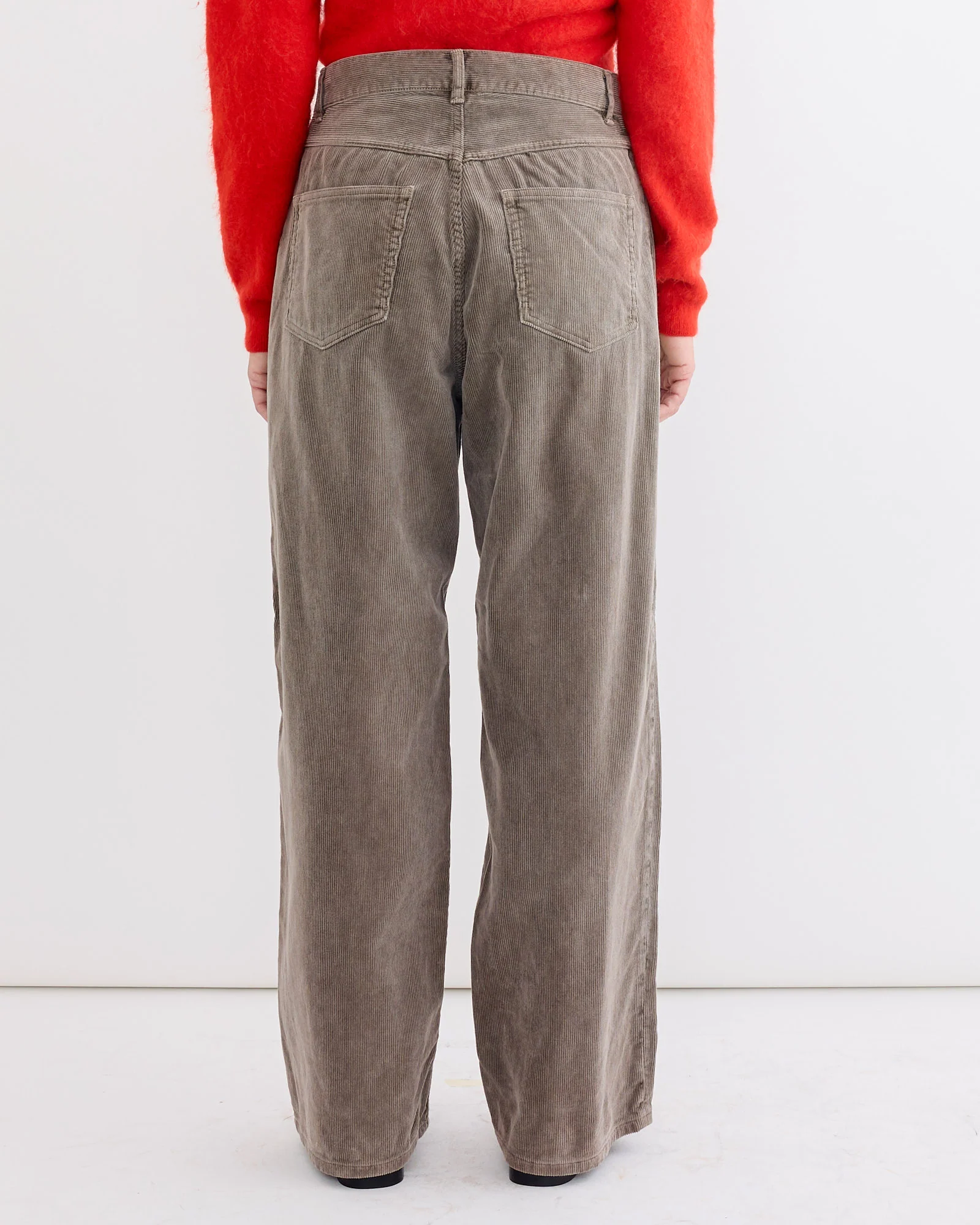 Corduroy Wide 5P Pant in Olive Brown - Image 2