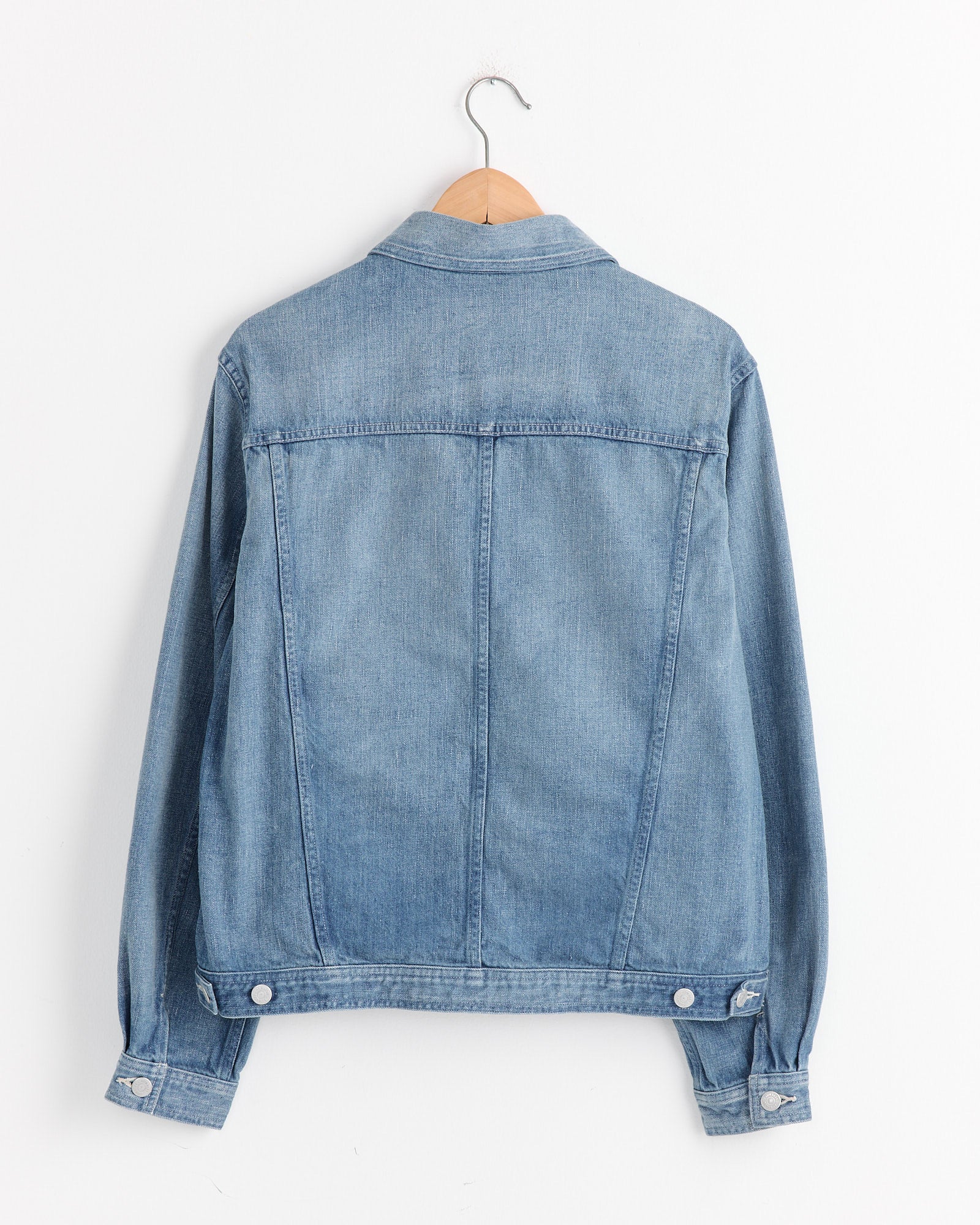 Faded Light Denim Blouson in Light Indigo - Image 6