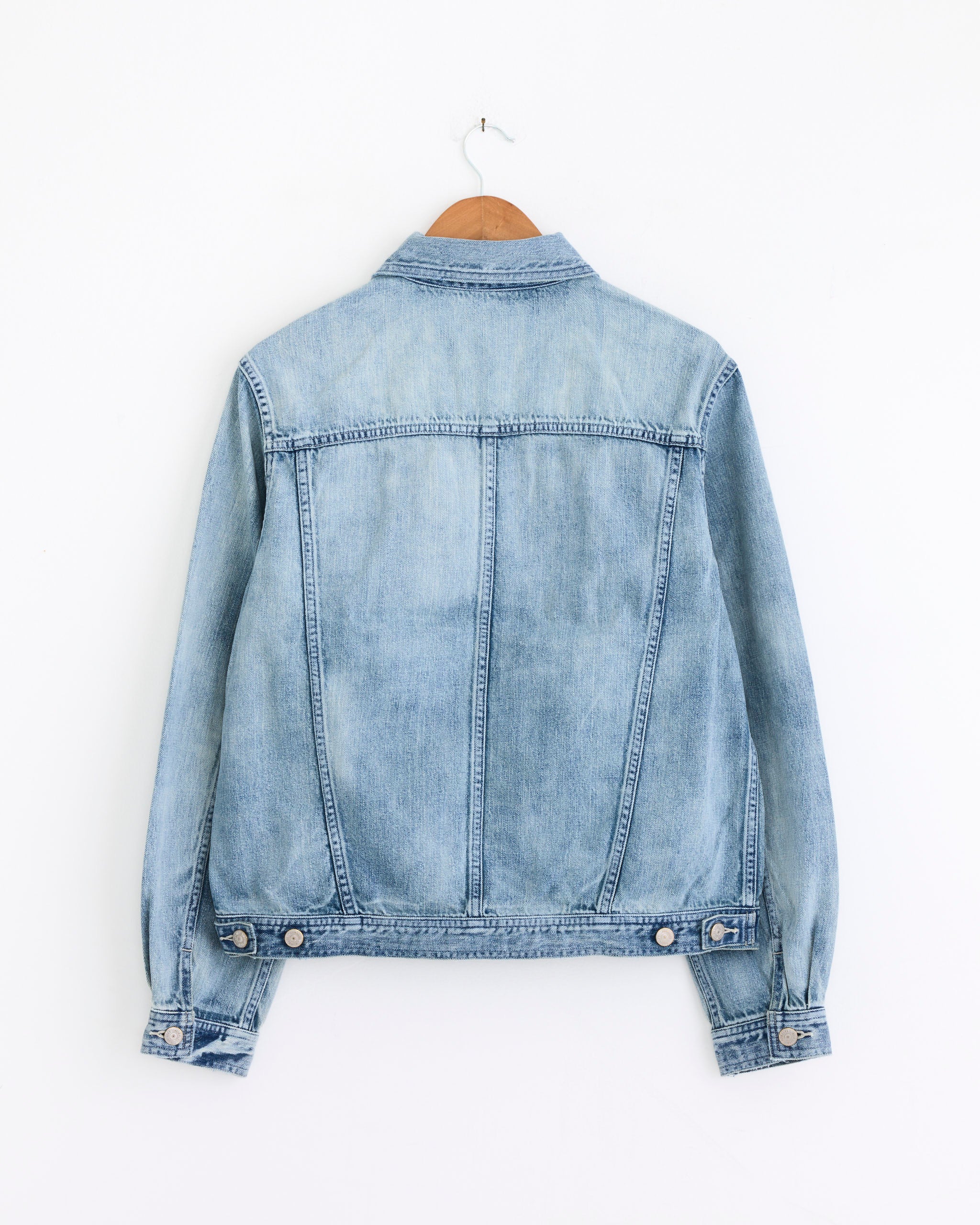 Faded Selvedge Denim Blouson in Light Indigo - Image 3