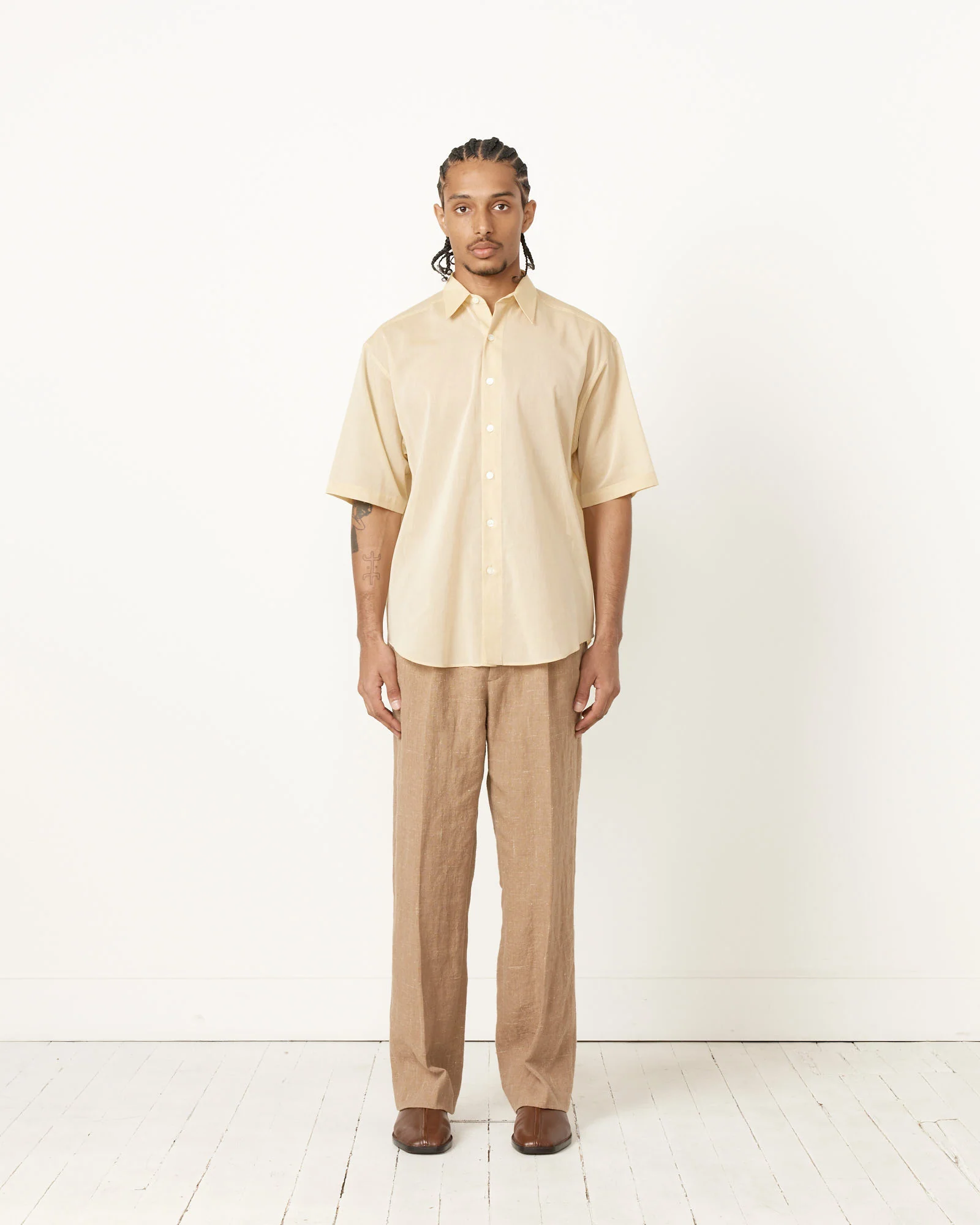 Finx Organdy Shirt in Light Yellow - Image 2