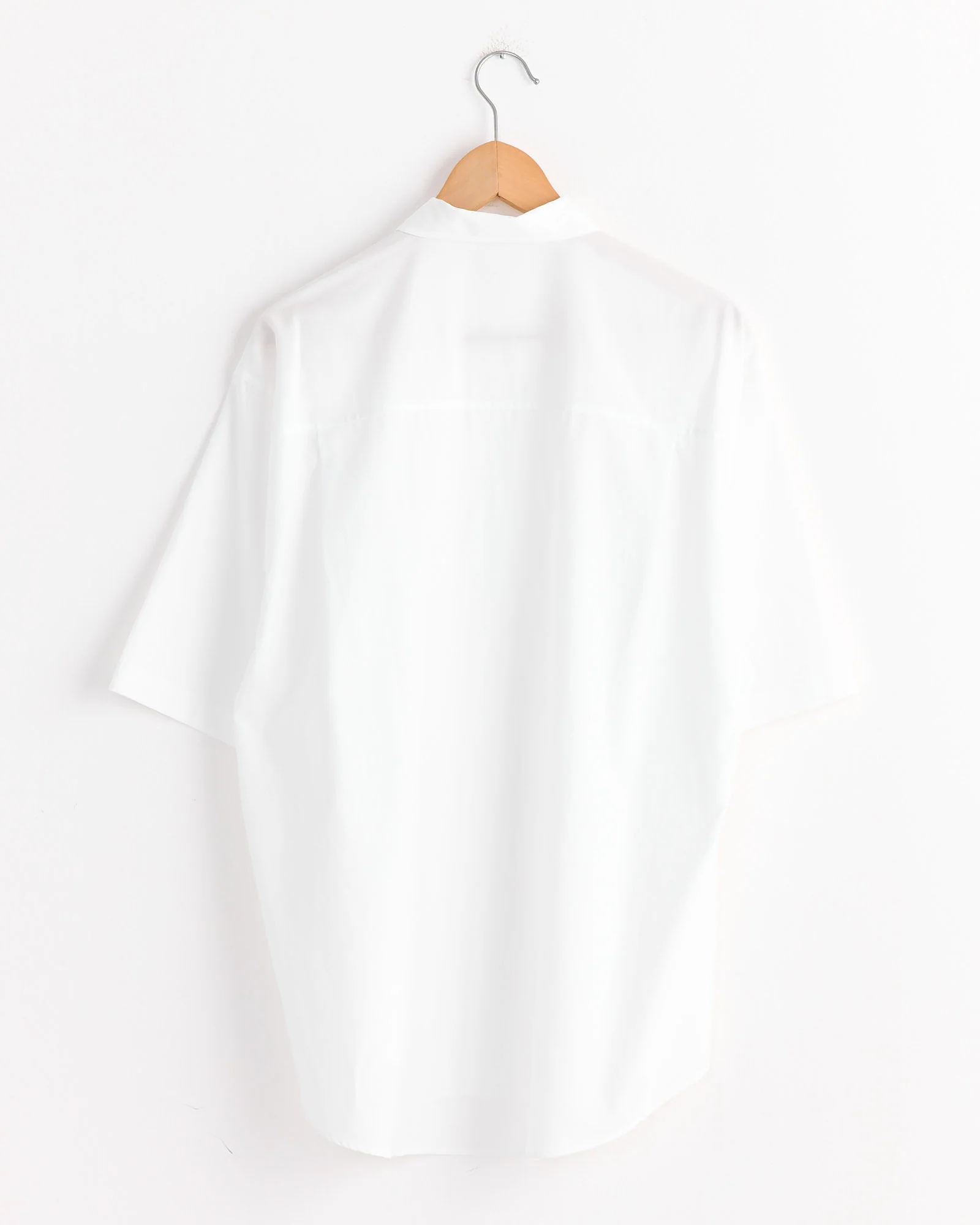 Finx Twill Big Half Sleeved Shirt in White - Image 3