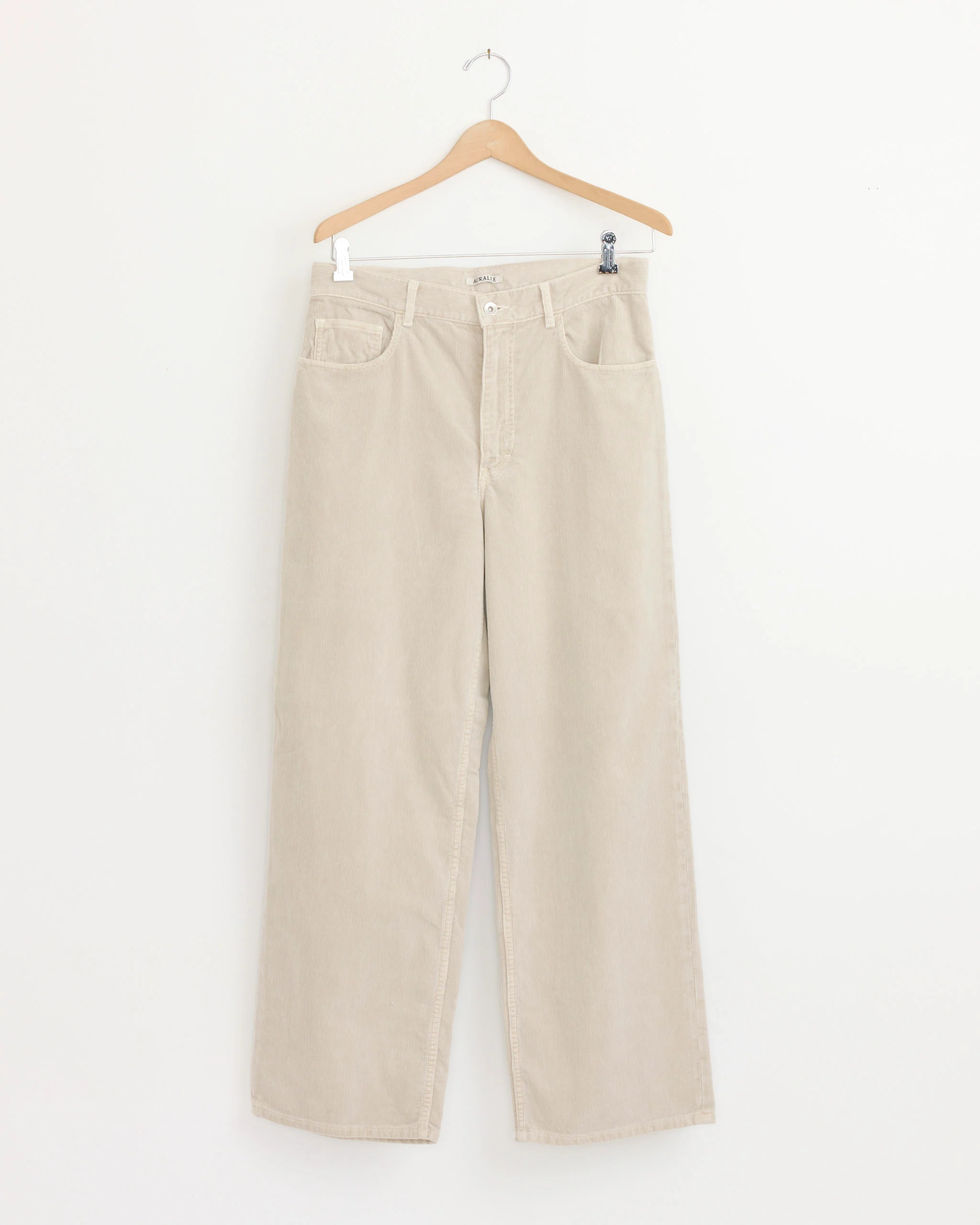 Garment Dyed Corduroy 5 Pocket Pant in White Khaki