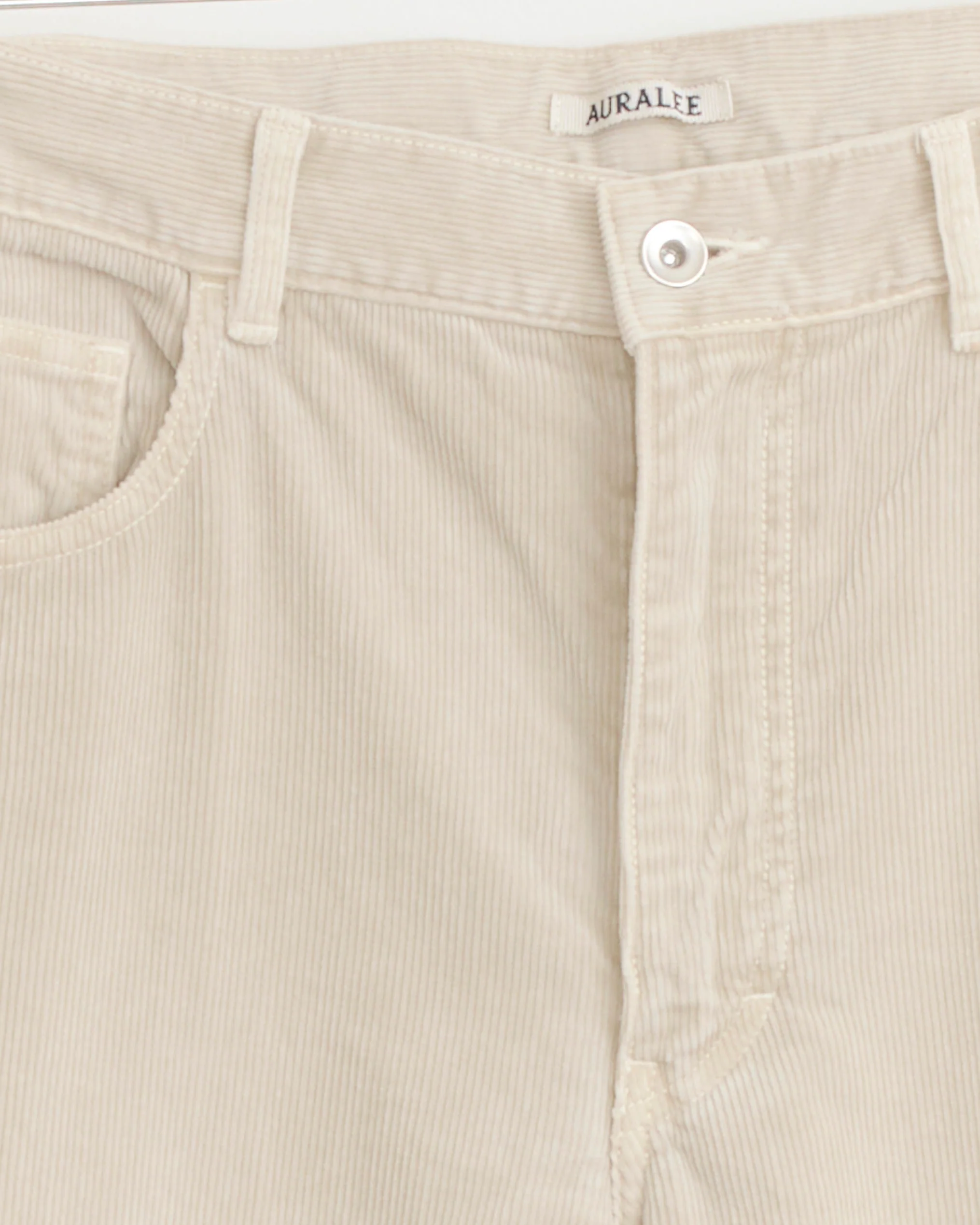 Garment Dyed Corduroy 5 Pocket Pant in White Khaki - Image 2