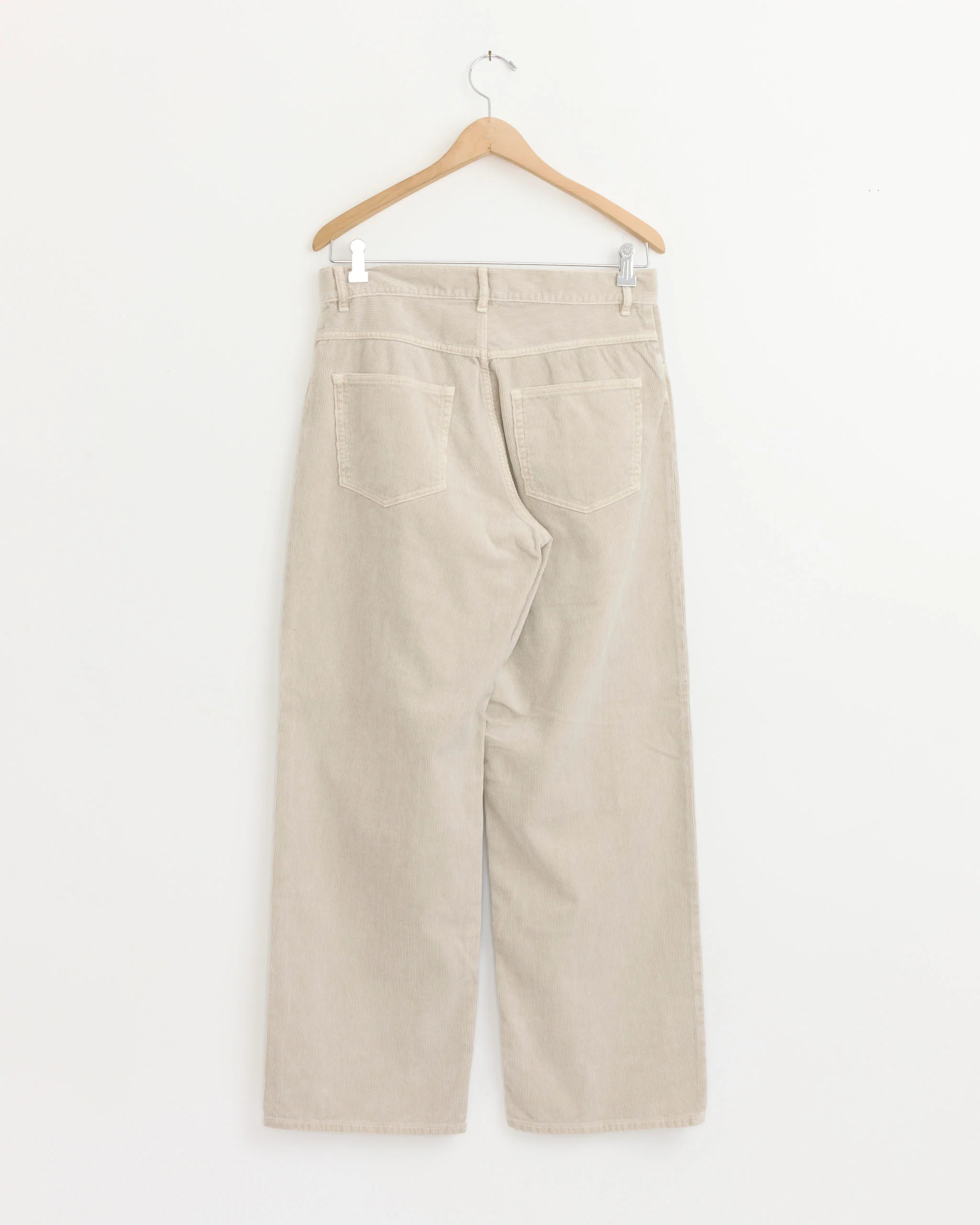 Garment Dyed Corduroy 5 Pocket Pant in White Khaki - Image 3