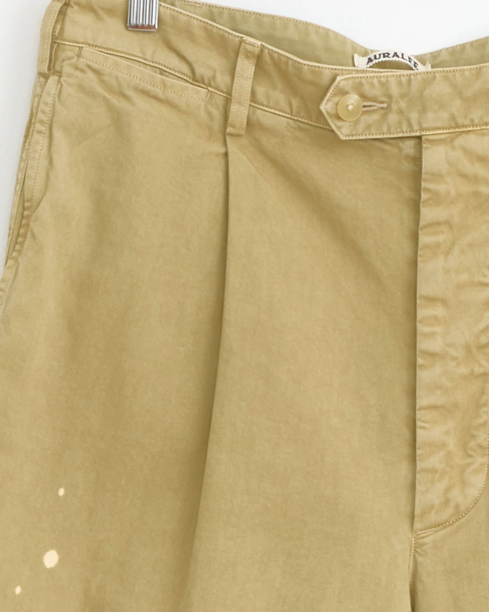 Garment Dyed Light Chino One Tuck Pant in Beige - Image 2