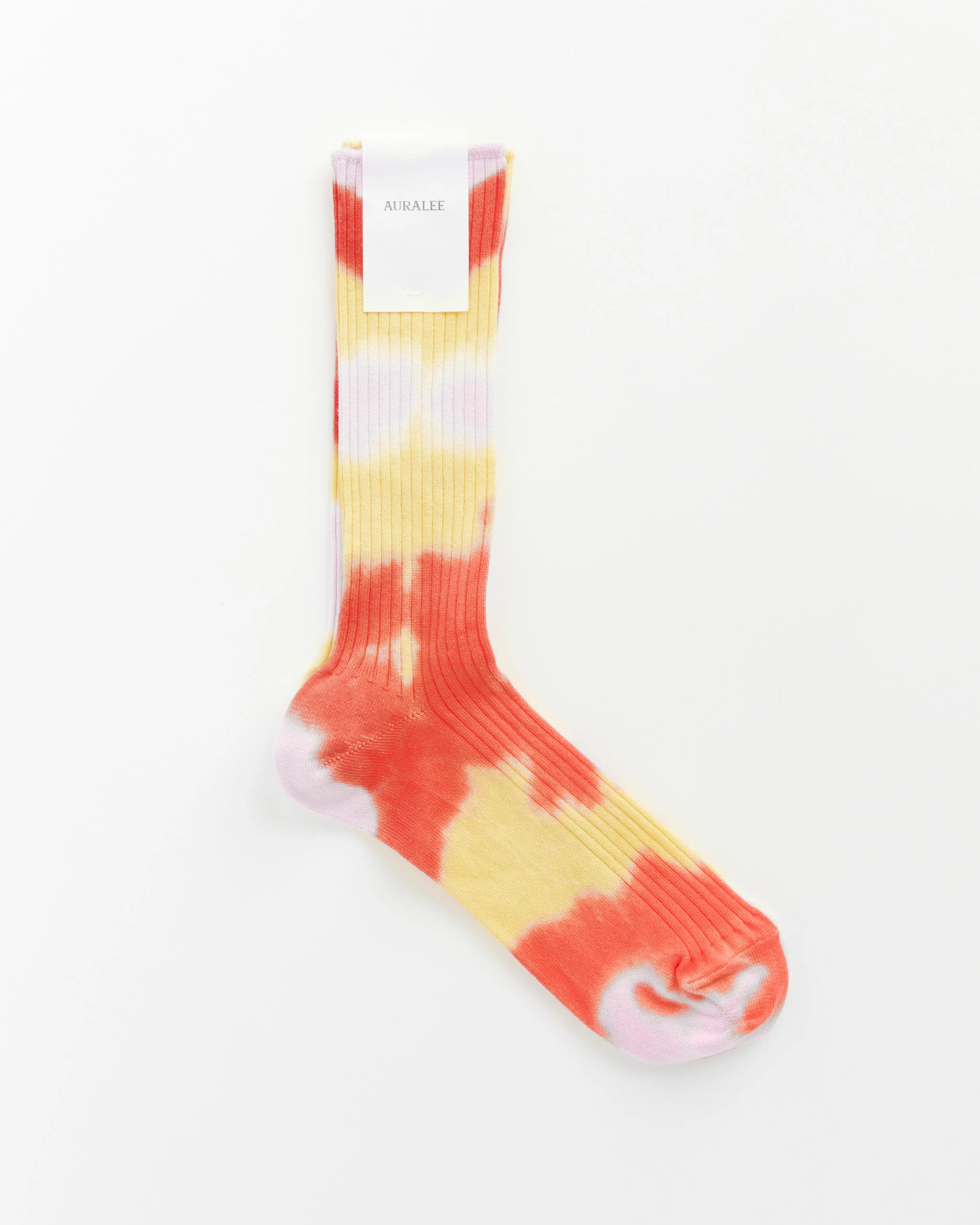 Giza High Gauge Tie Dye Socks in Orange/Yellow