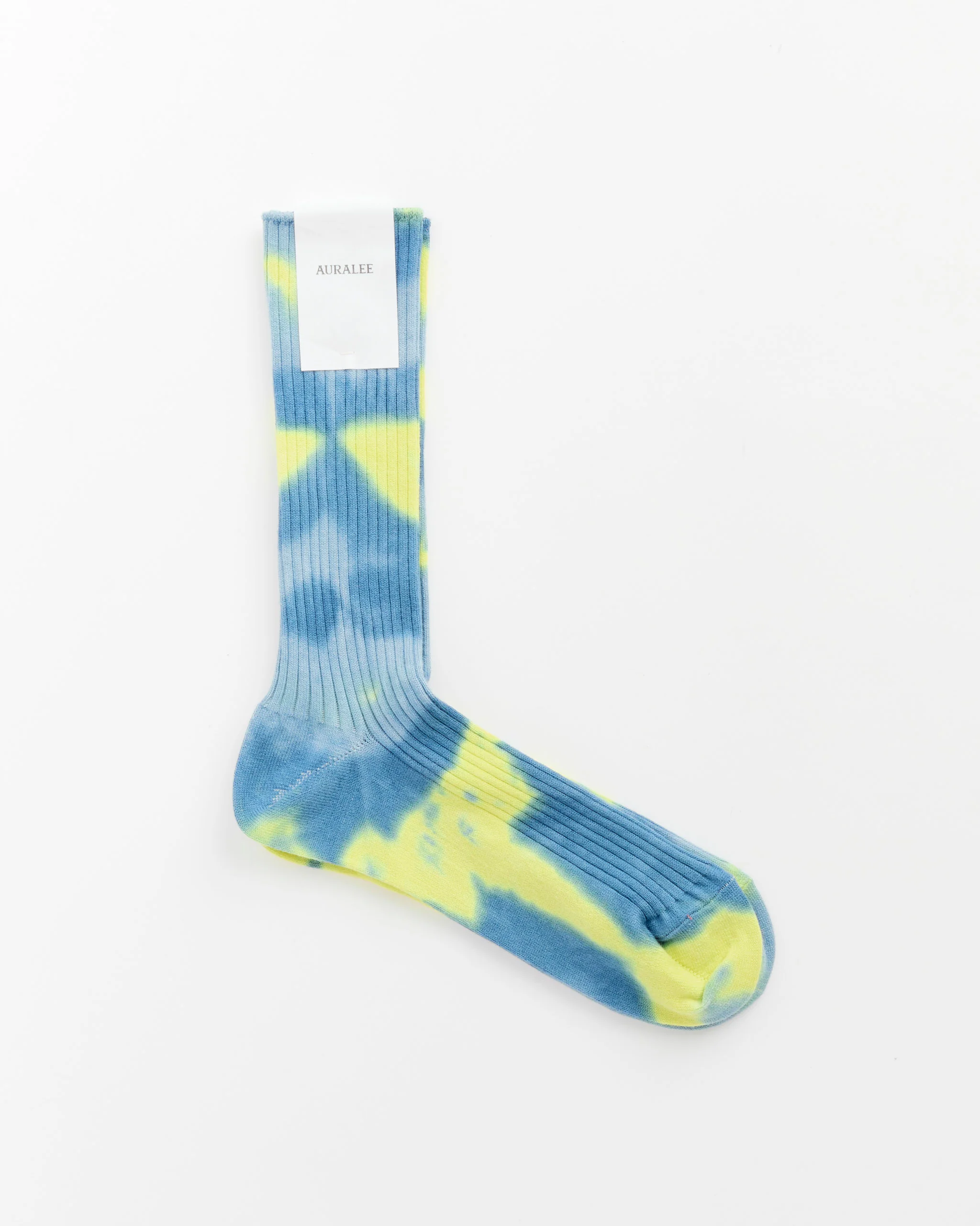 Giza High Gauge Tie Dye Socks in Yellow/Blue