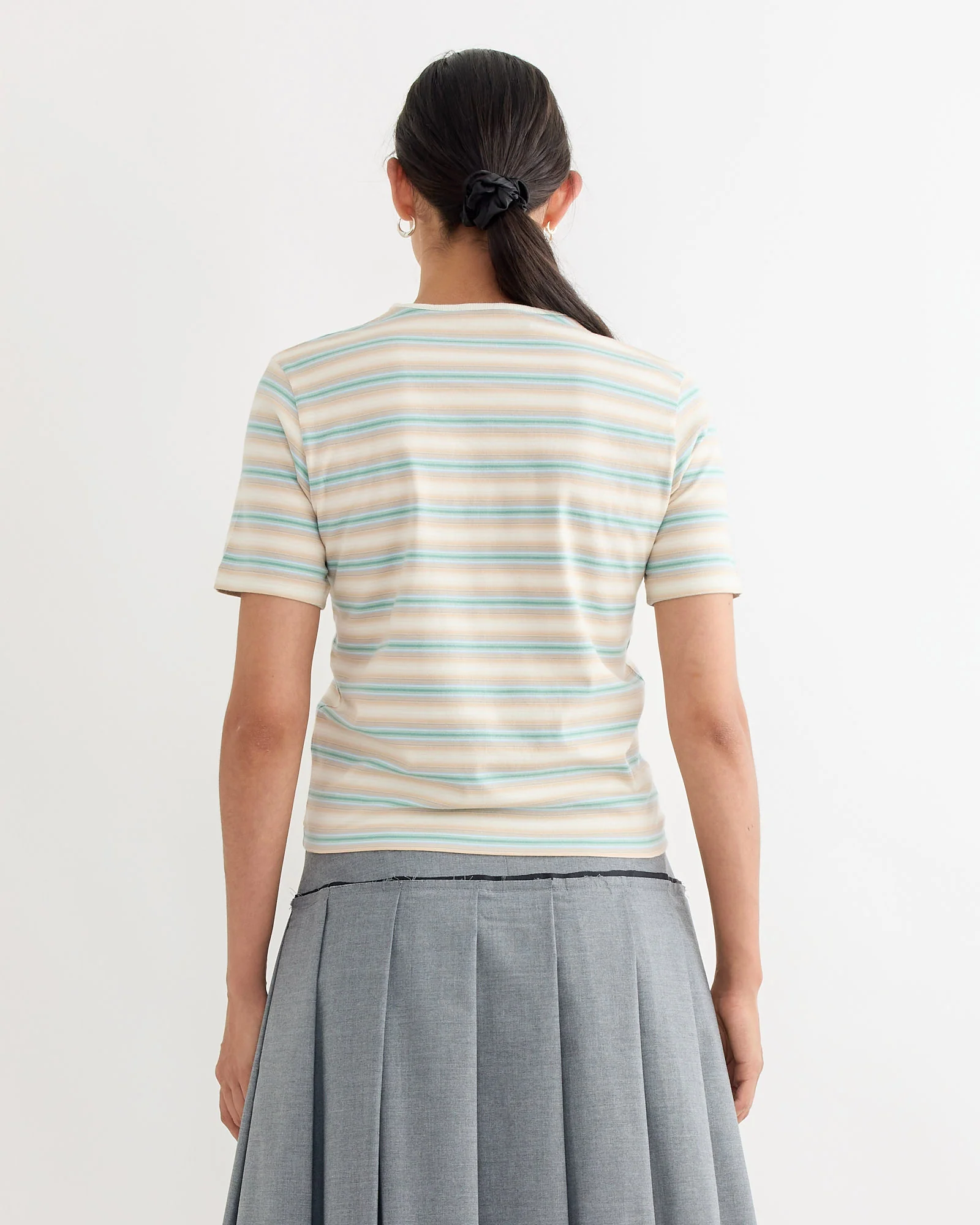 Gradient Jersey Tee in Fade Blue Stripe - Image 4