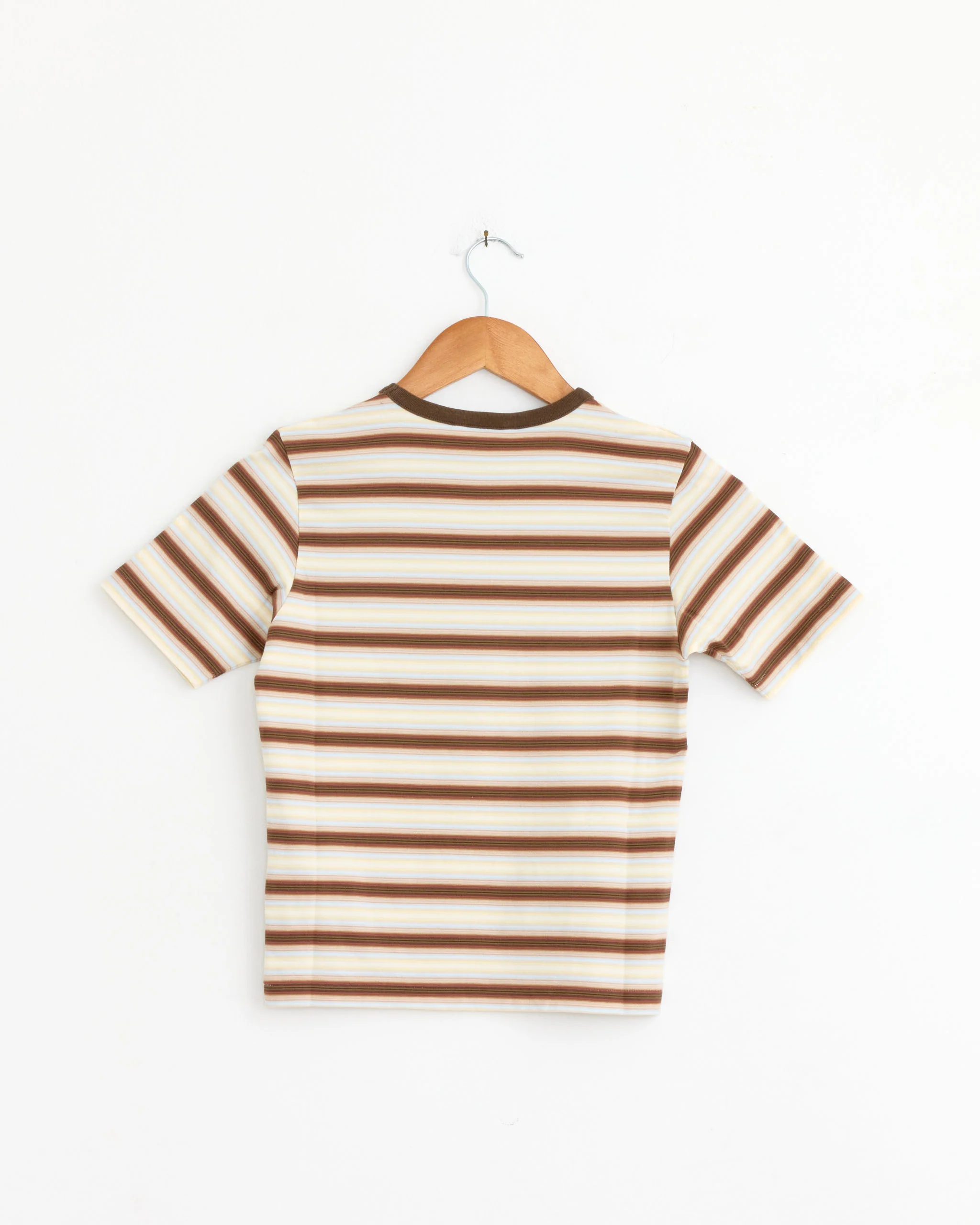 Gradient Stripe Jersey Tee in Fade Brown Stripe - Image 3