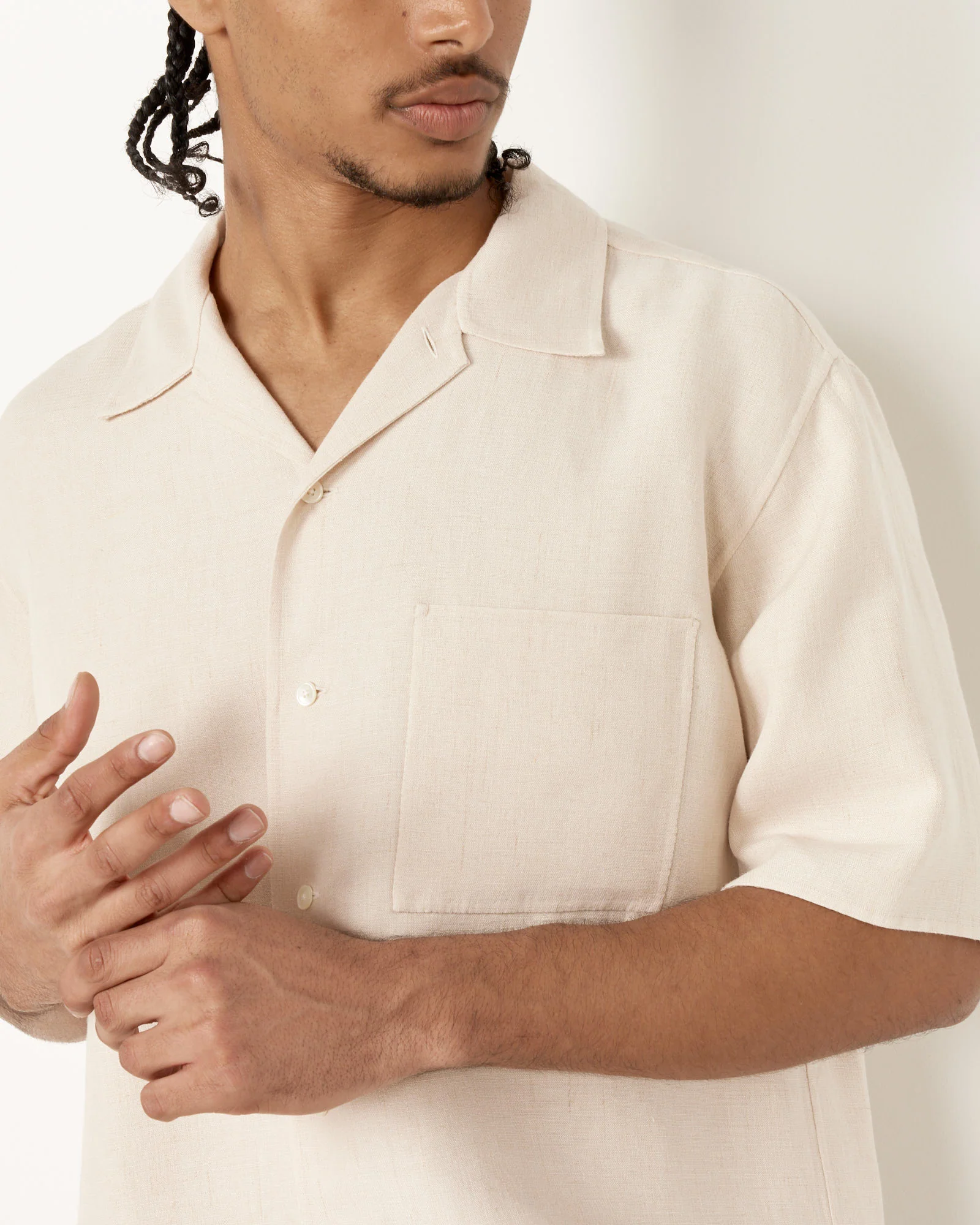 Hand Sewn Shirt in Ivory - Image 5