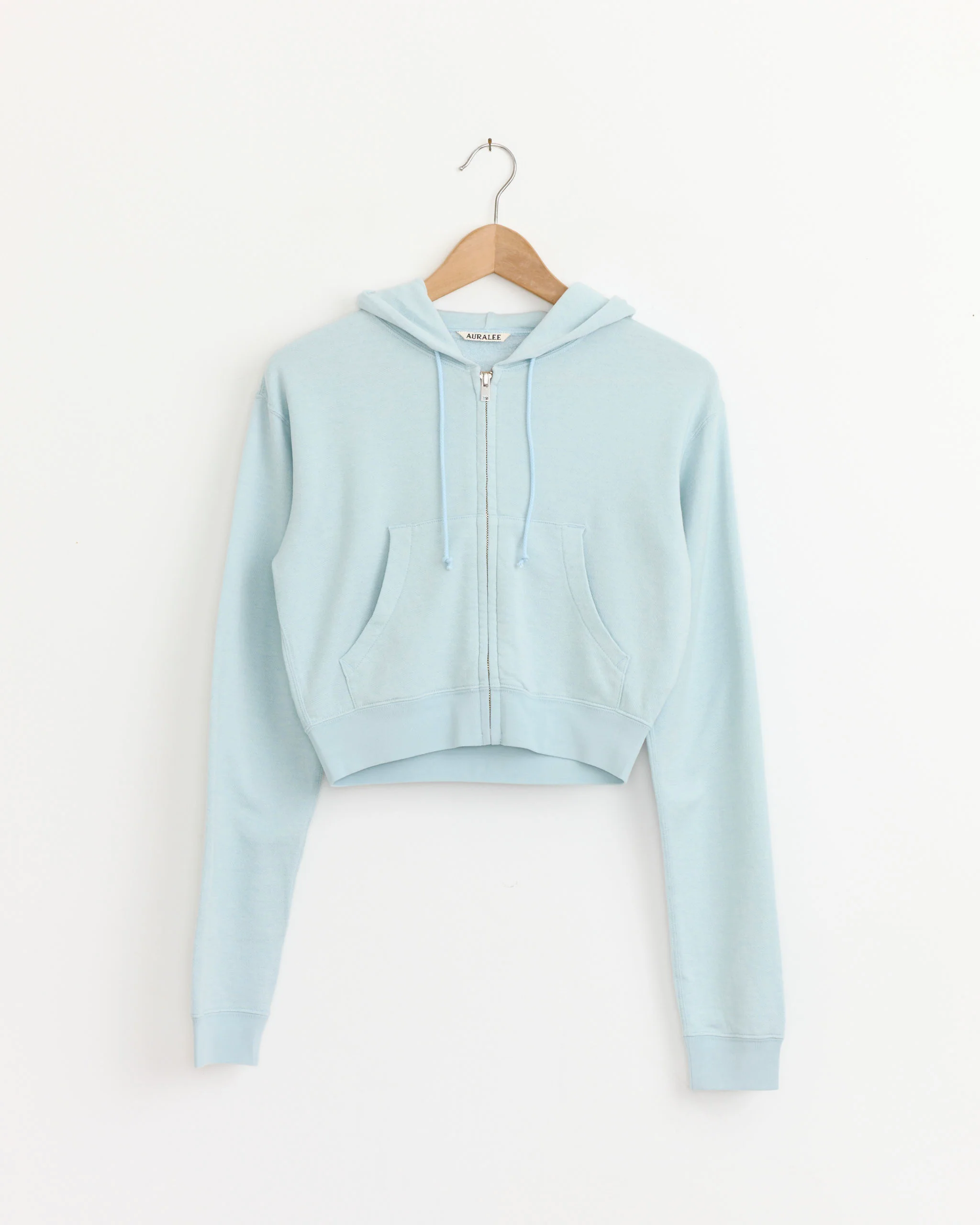 High Twist Light Sweat Zip Parka in Pale Blue