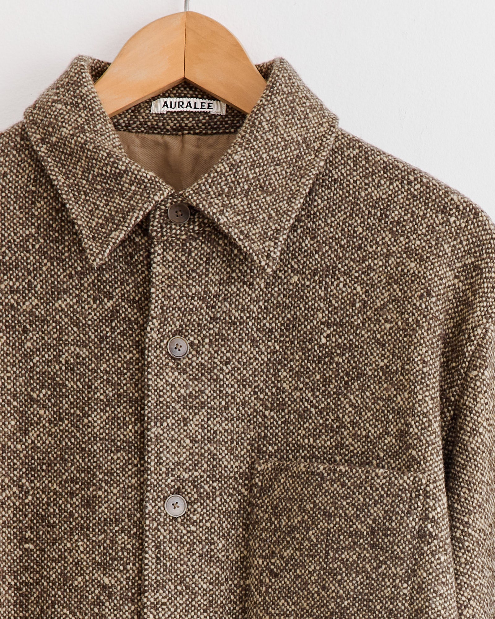 Homespun Tweed Shirt Blouson in Brown - Image 2