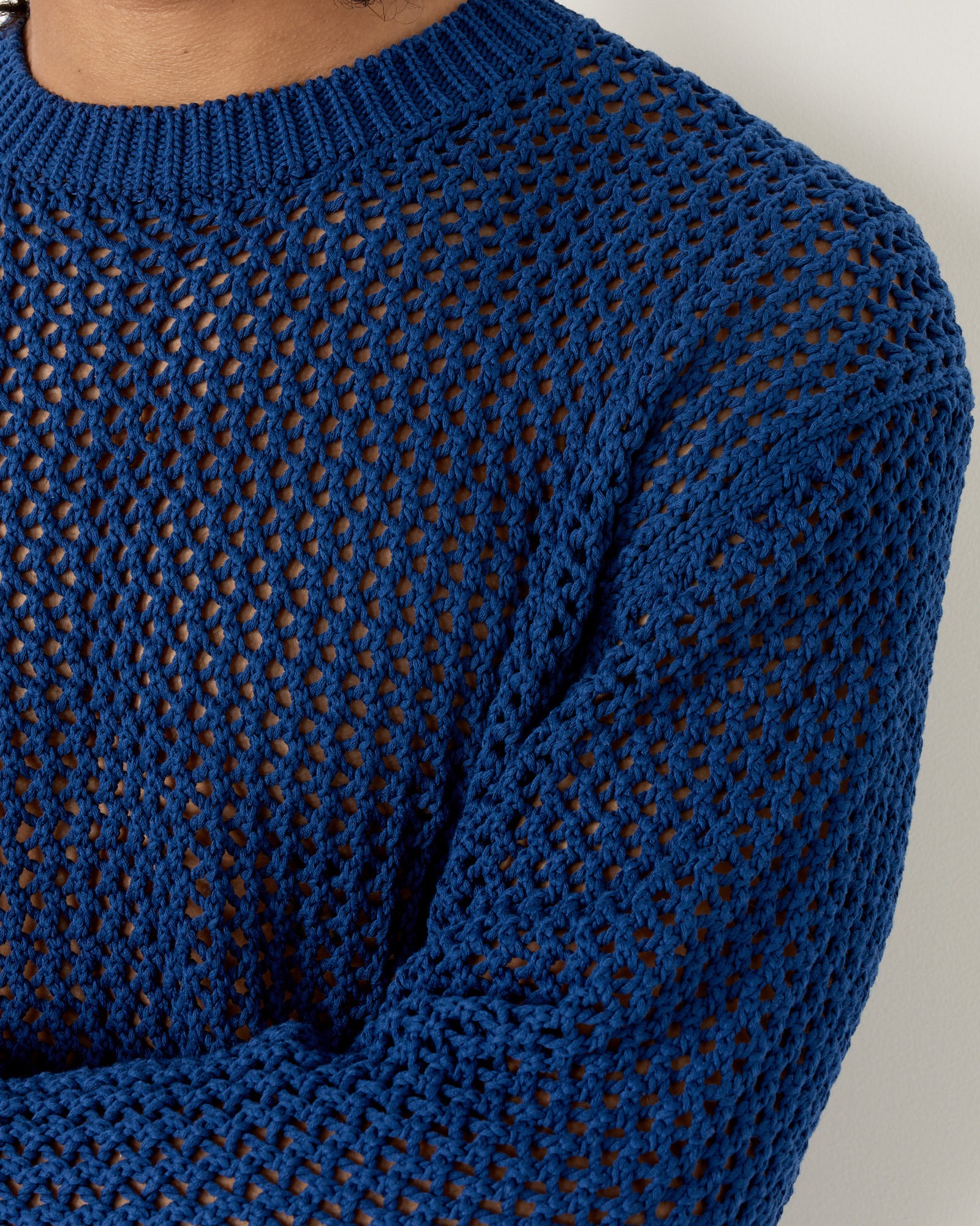 Lily-Yarn Mesh Knit in Blue - Image 4