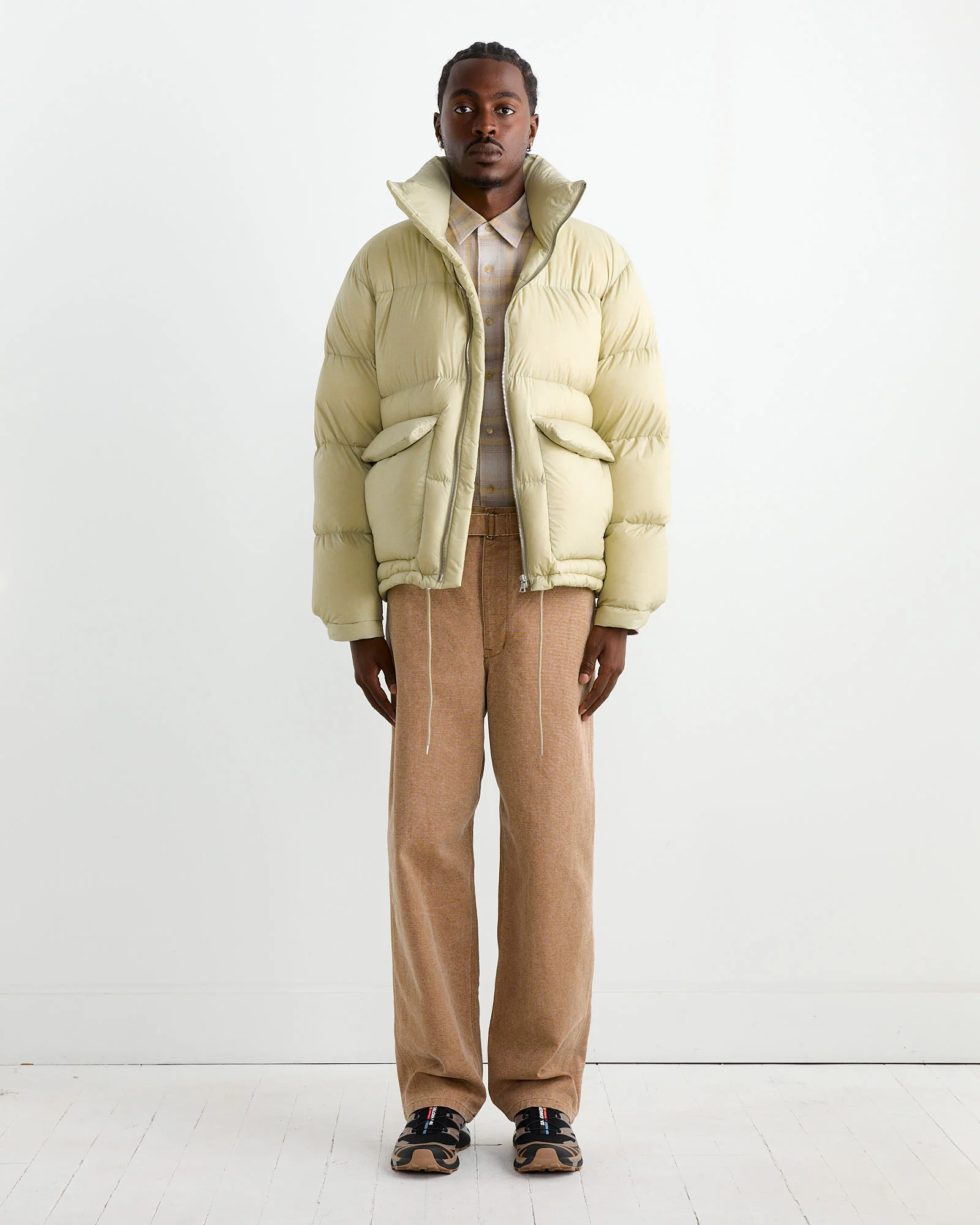 Nylon Ripstop Down Blouson in Light Khaki - Image 2