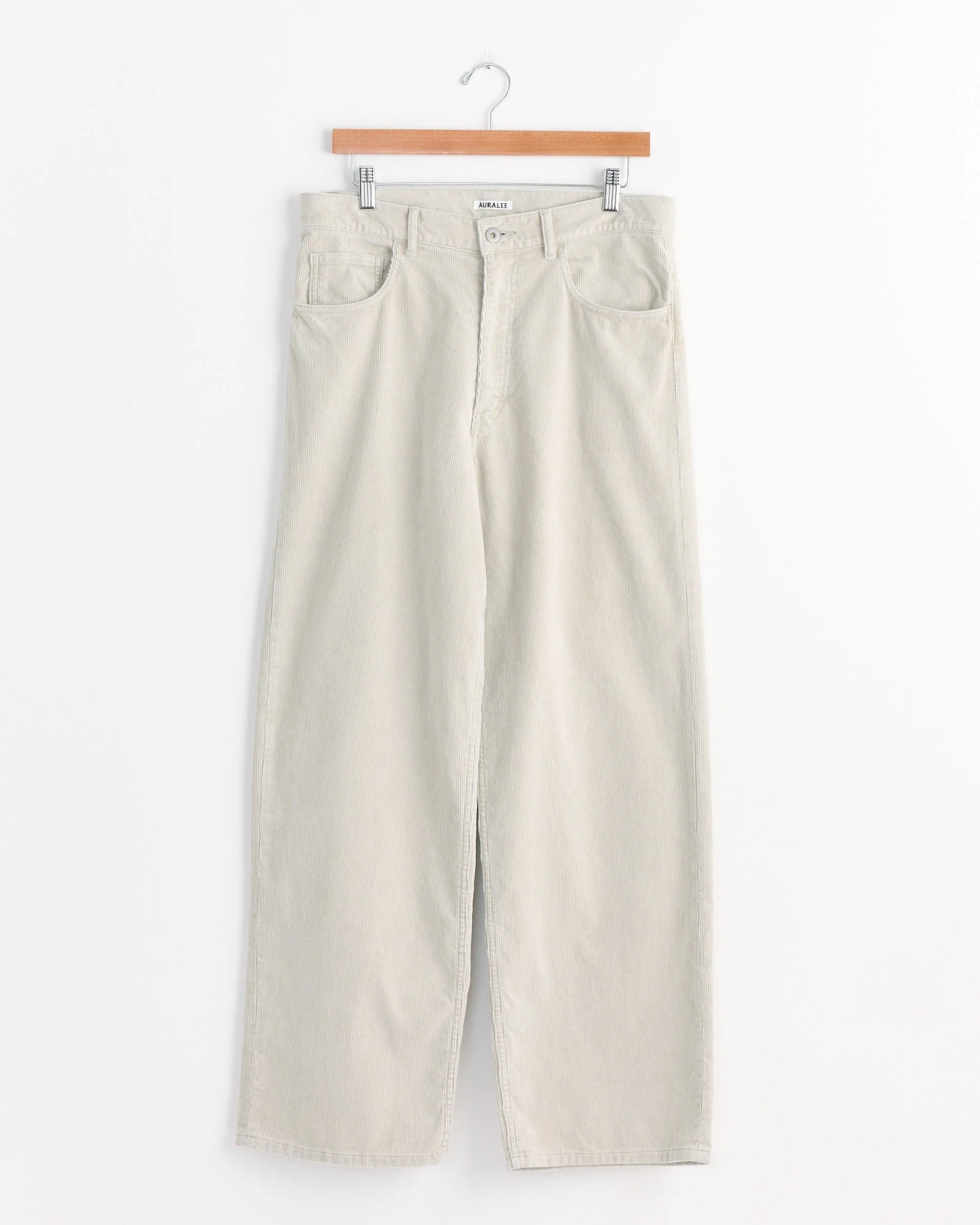 Pigment Dye Corduroy Wide 5P Pant in White Khaki