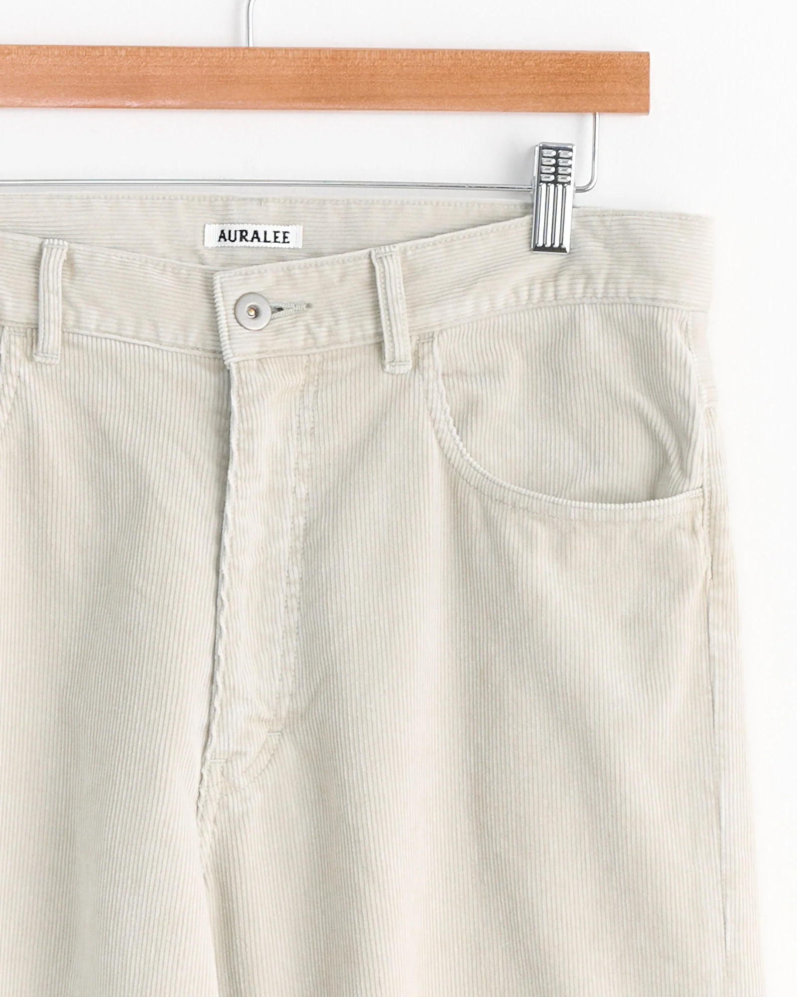 Pigment Dye Corduroy Wide 5P Pant in White Khaki - Image 2