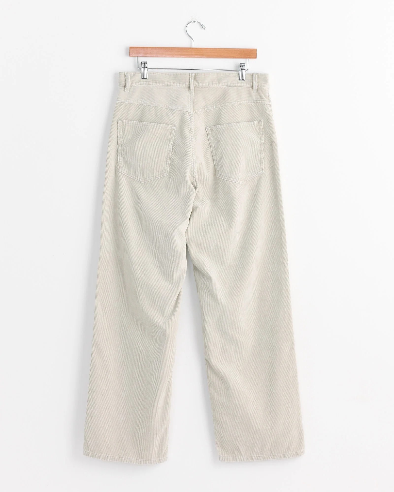 Pigment Dye Corduroy Wide 5P Pant in White Khaki - Image 3