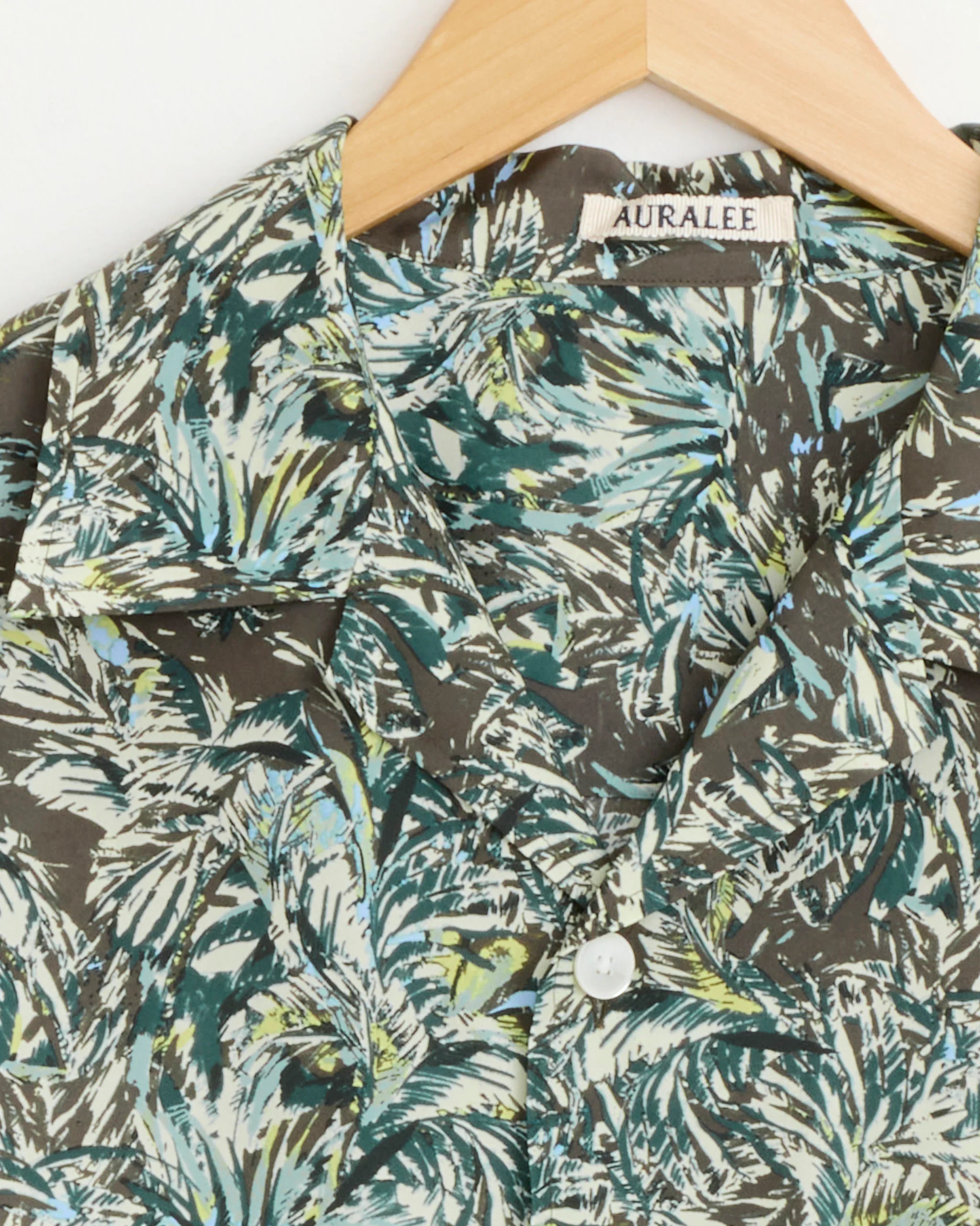 Printed Airy Silk Shirt in Dark Brown - Image 3