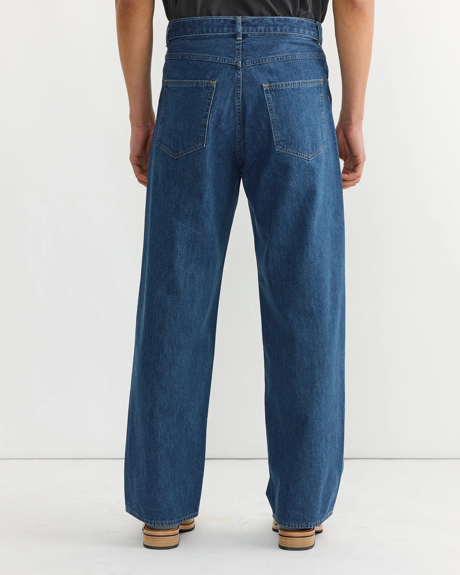 Selvedge Denim Belted Pant in Indigo - Image 3