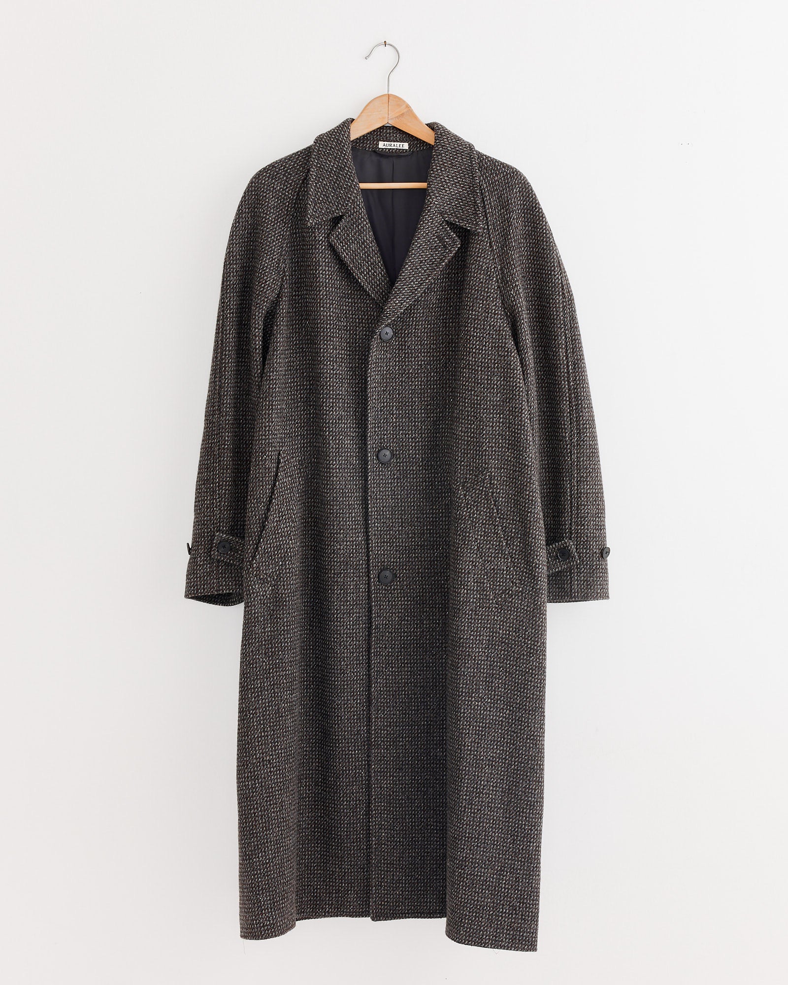 Soutien Collar Coat in Grey Brown Hairline