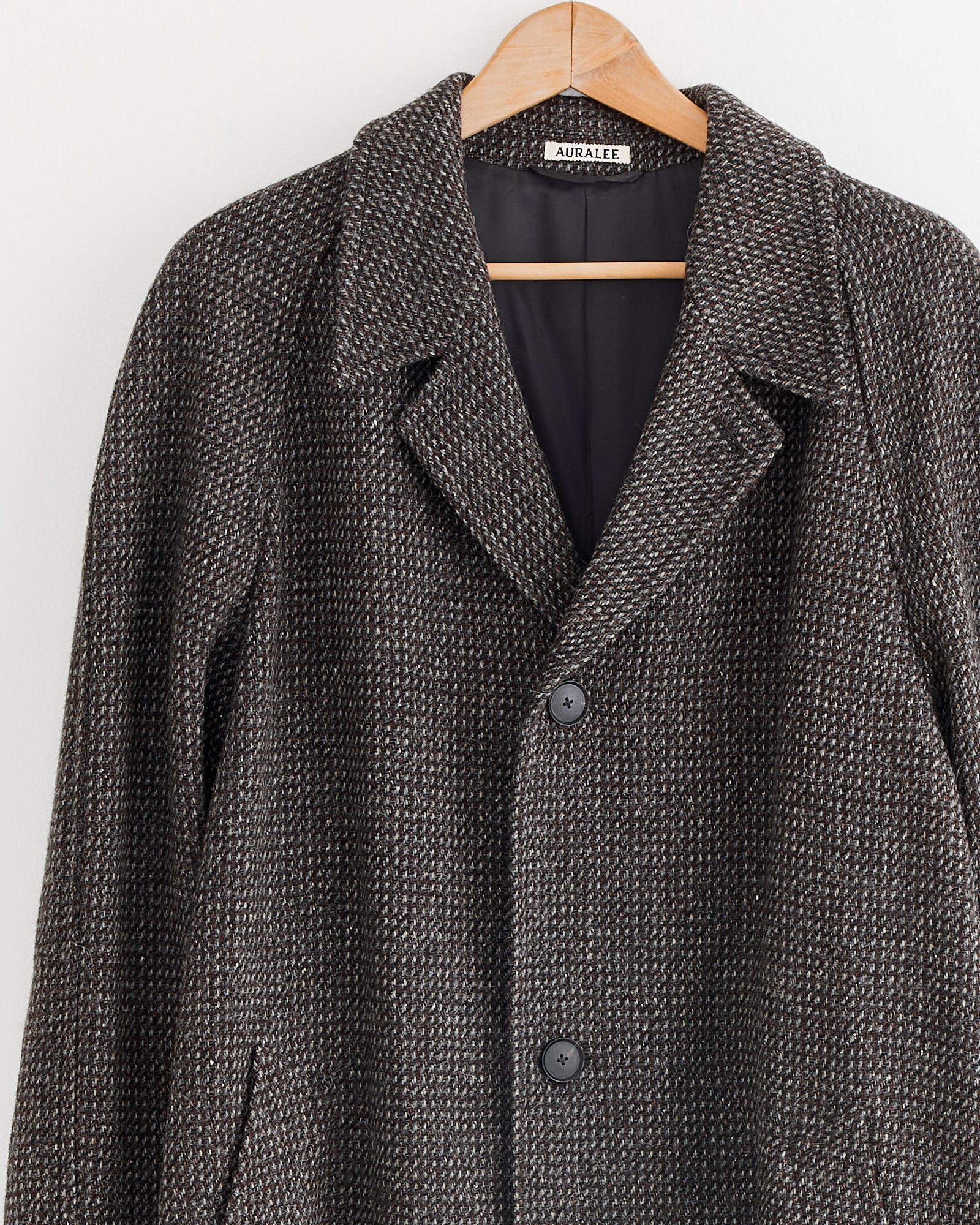 Soutien Collar Coat in Grey Brown Hairline - Image 3