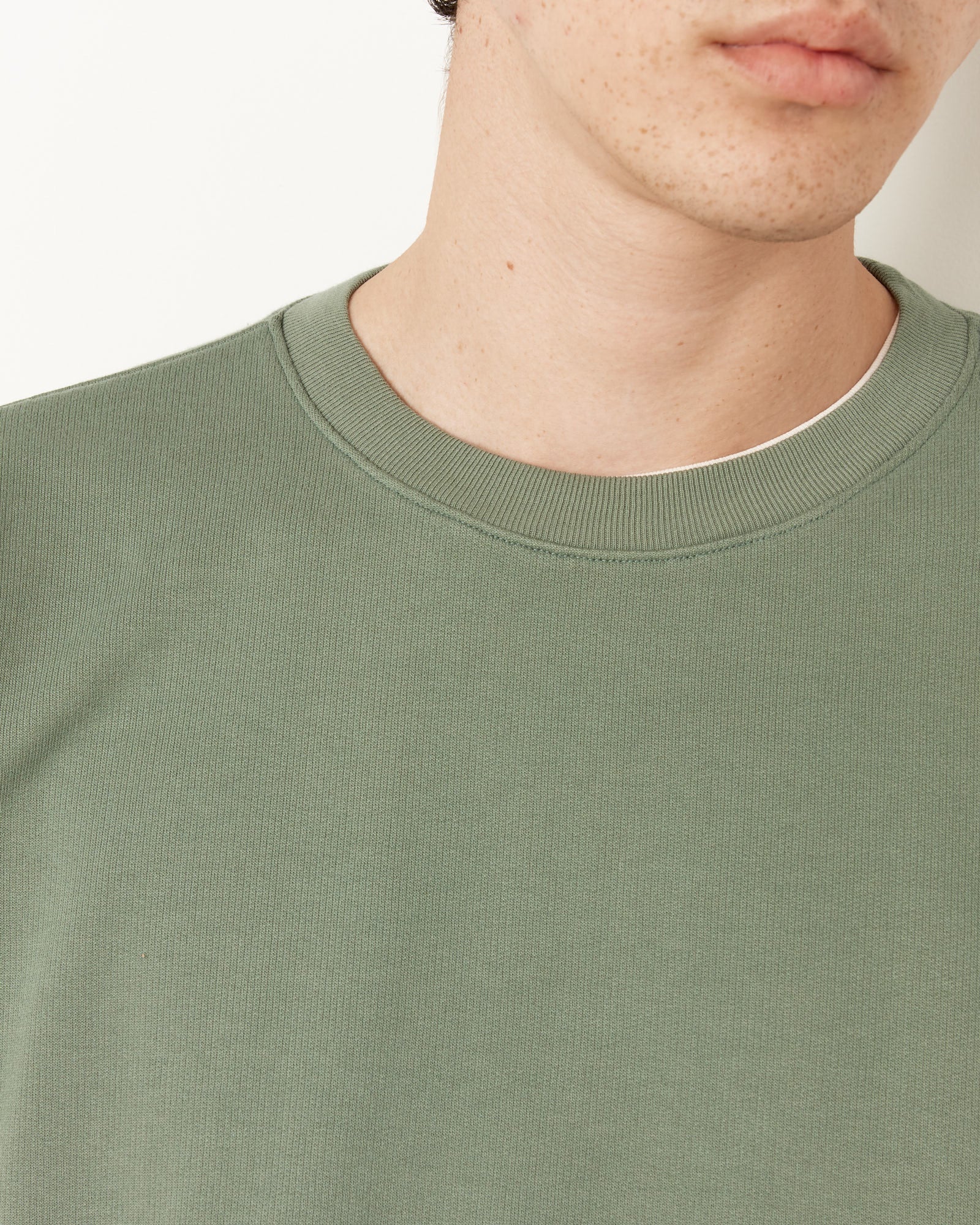 Super Gauze Sweat Pullover in Dusty Green - Image 3