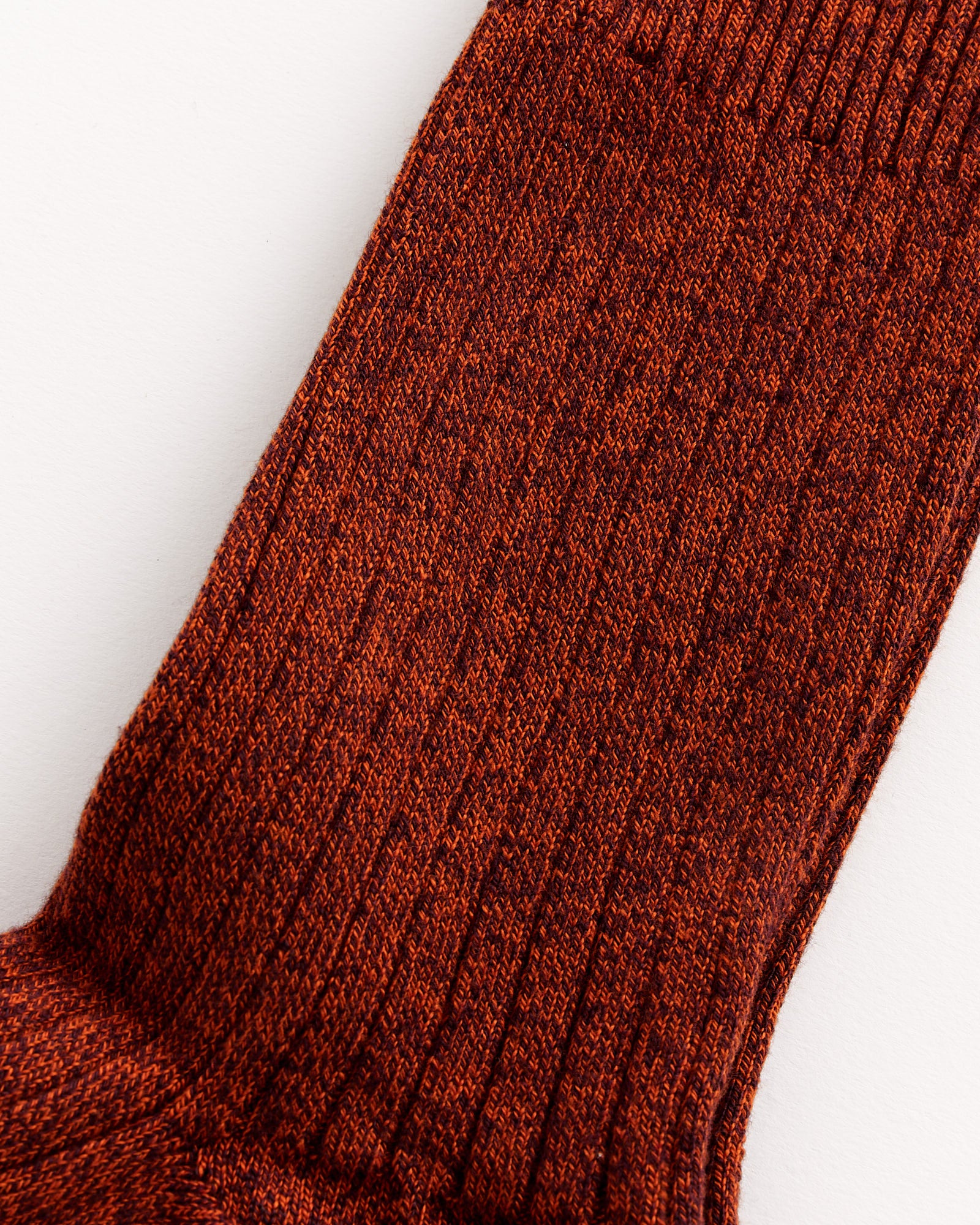 Rib Overankle Socks in Burgundy/Rust - Image 2