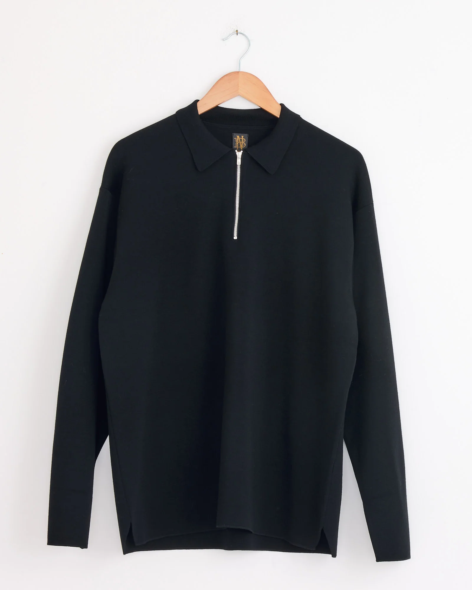 Half Zip Polo in Black