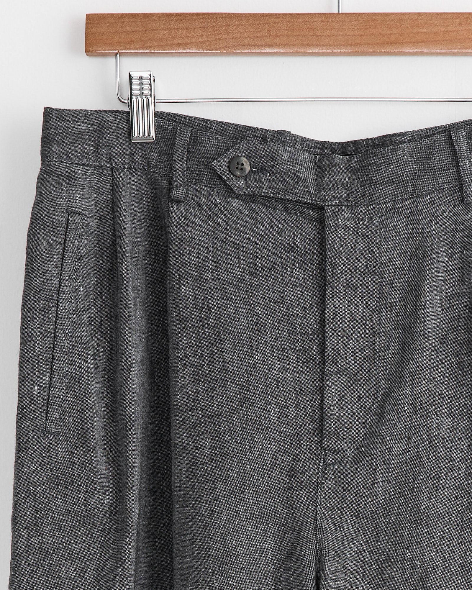Linen Wool Pant in Black - Image 2
