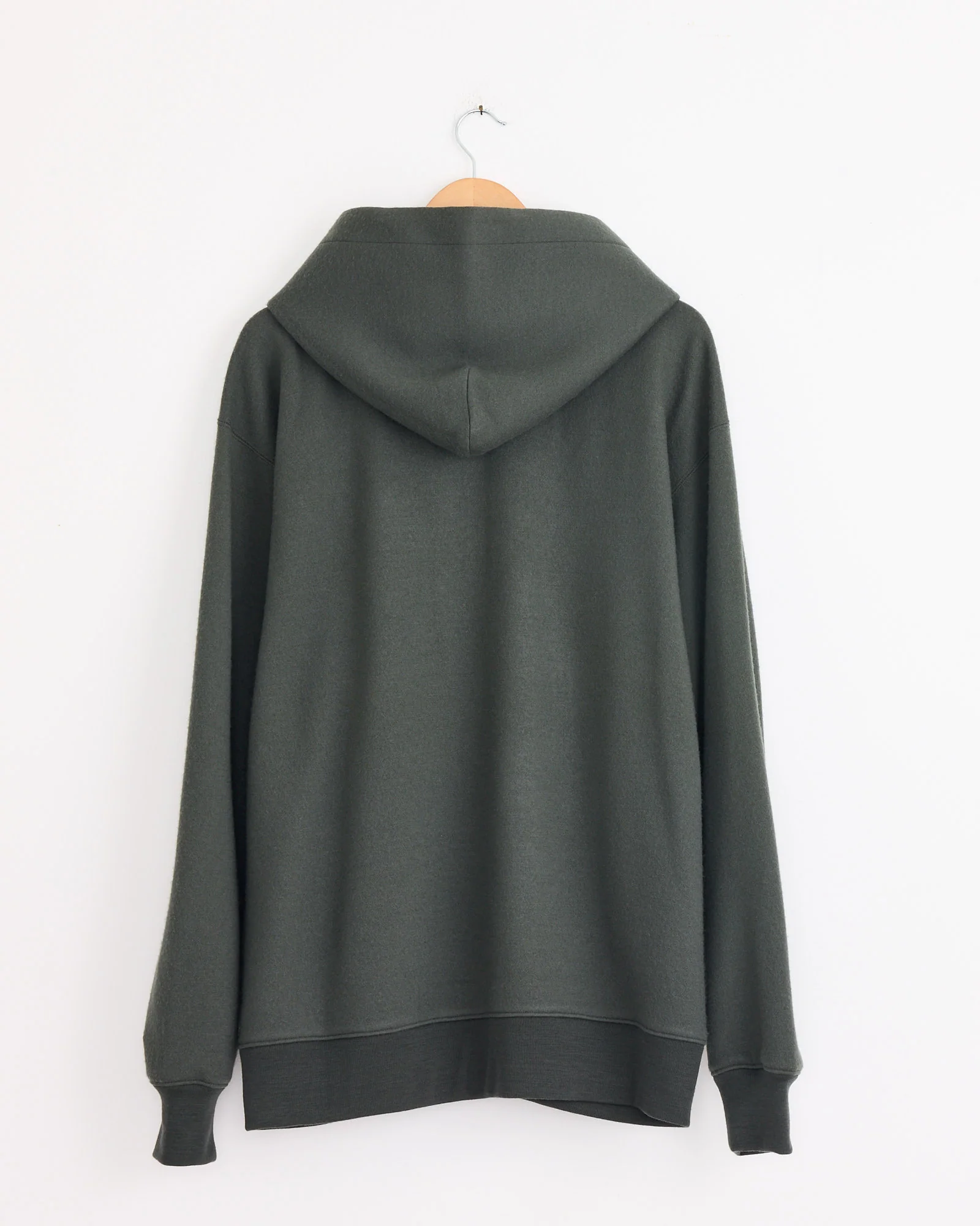 120 Air Wool Fleece Hoodie in Khaki - Image 3