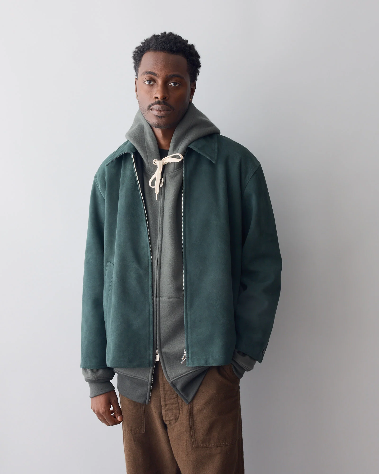 Sheep Suede Heavy Jacket in Green - Image 2