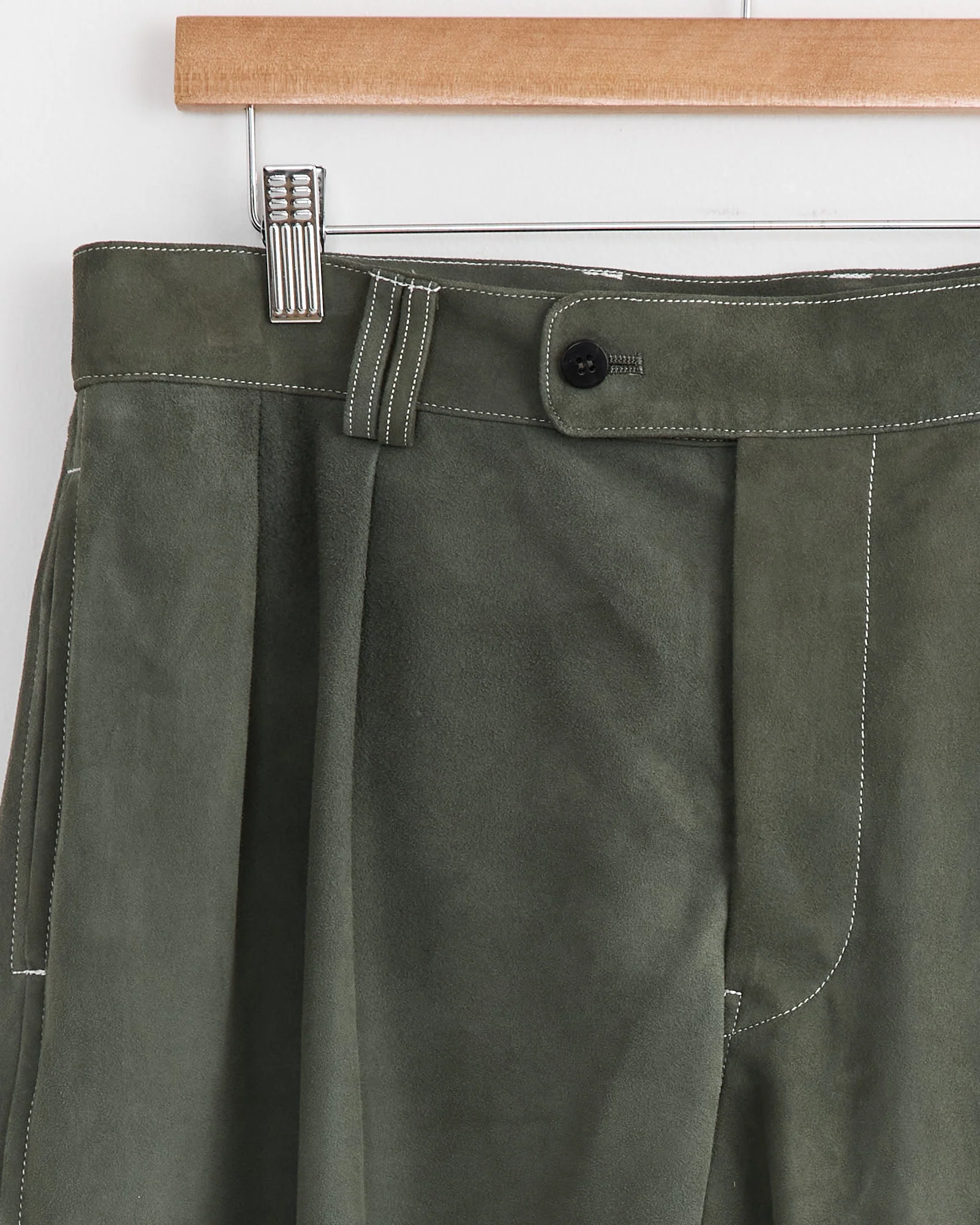 Sheep Suede Short in Green - Image 2