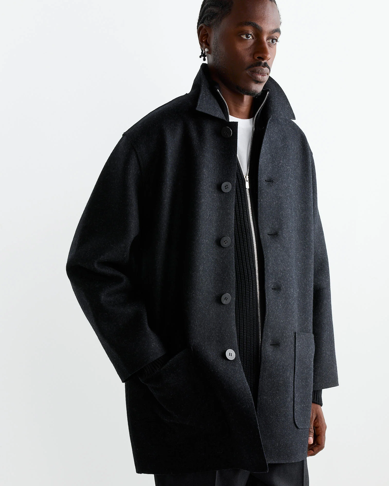 Wool Felt Jacket in Grey - Image 3
