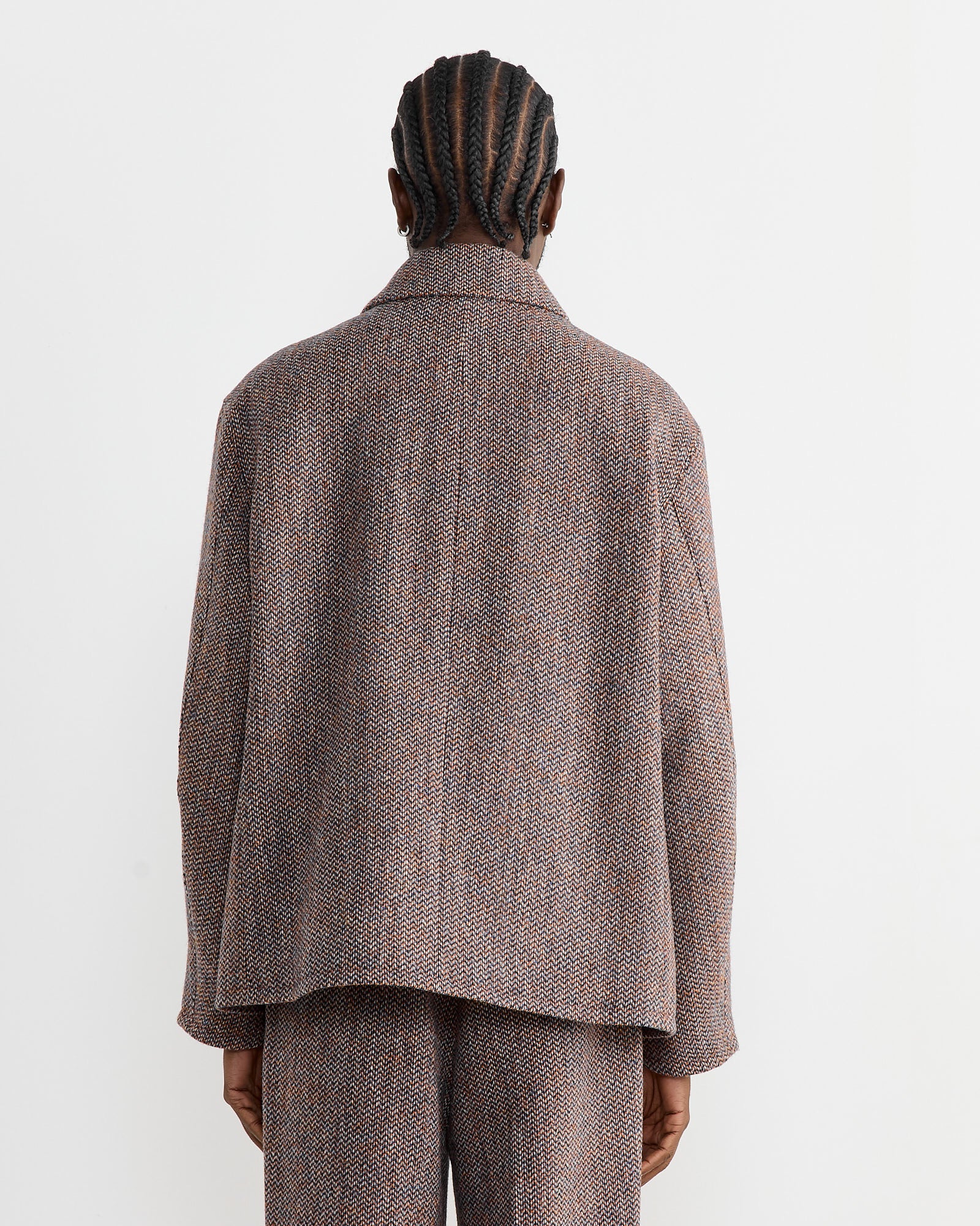 Wool Tweed Jacket in Orange - Image 6