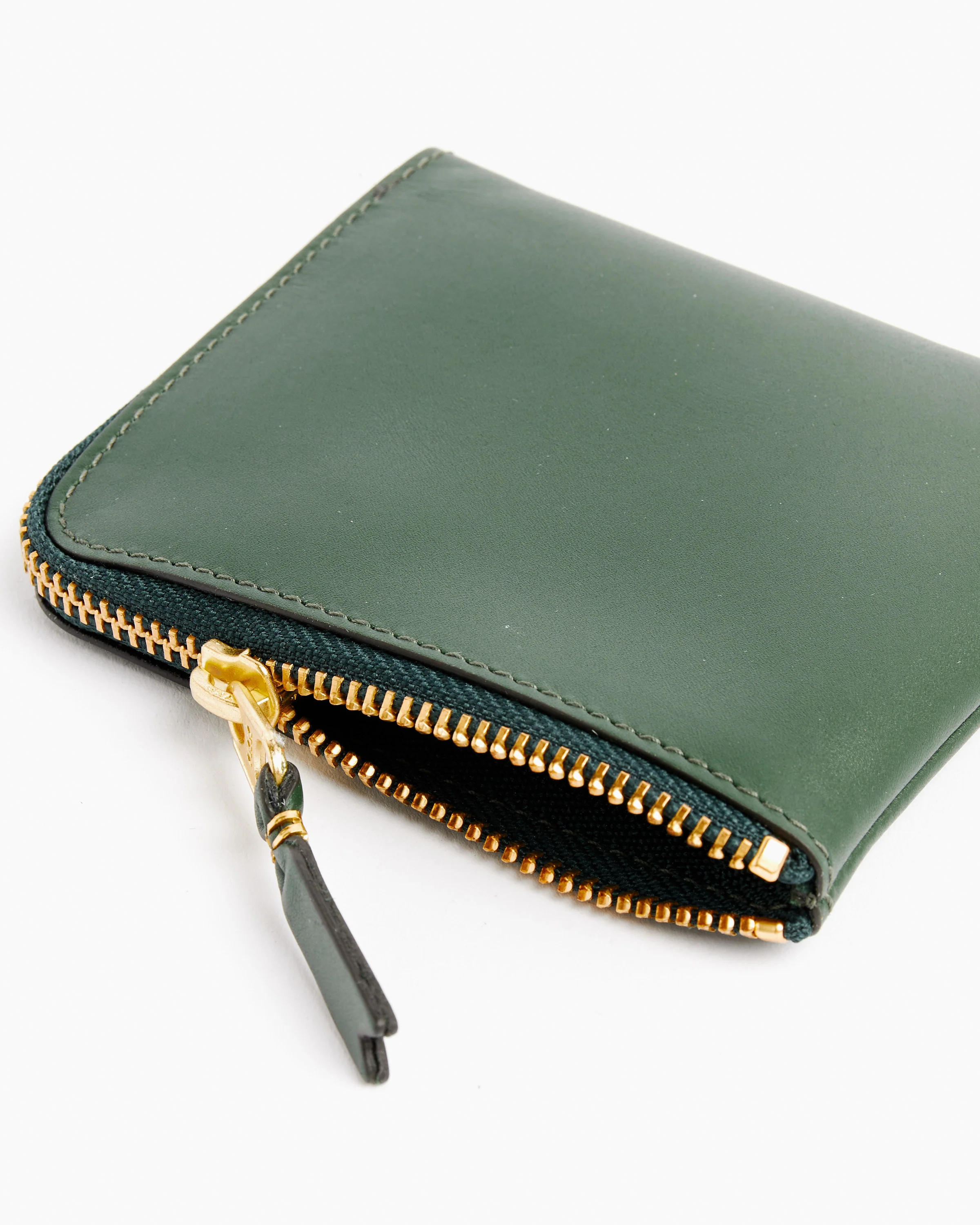 Classic Half Zip Wallet in Bottle Green - Image 3